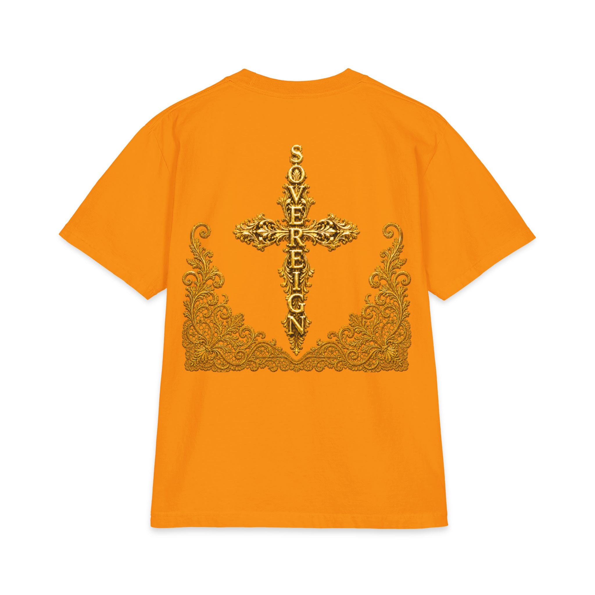 Sovereign Gold Cross T‑Shirt — Ornate Religious Graphic Tee
