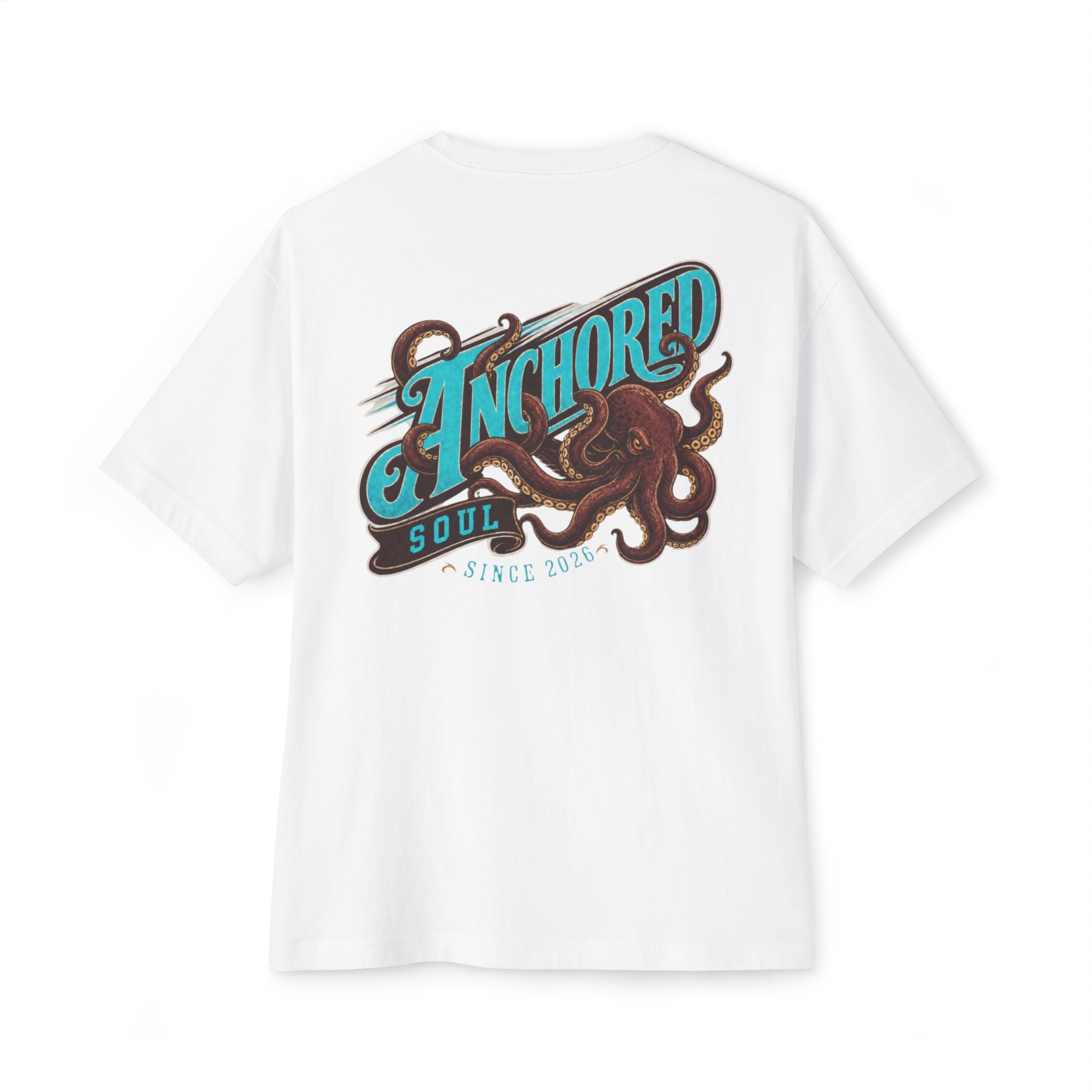 Anchored Soul Octopus Tee — Graphic Oversized Boxy T-Shirt