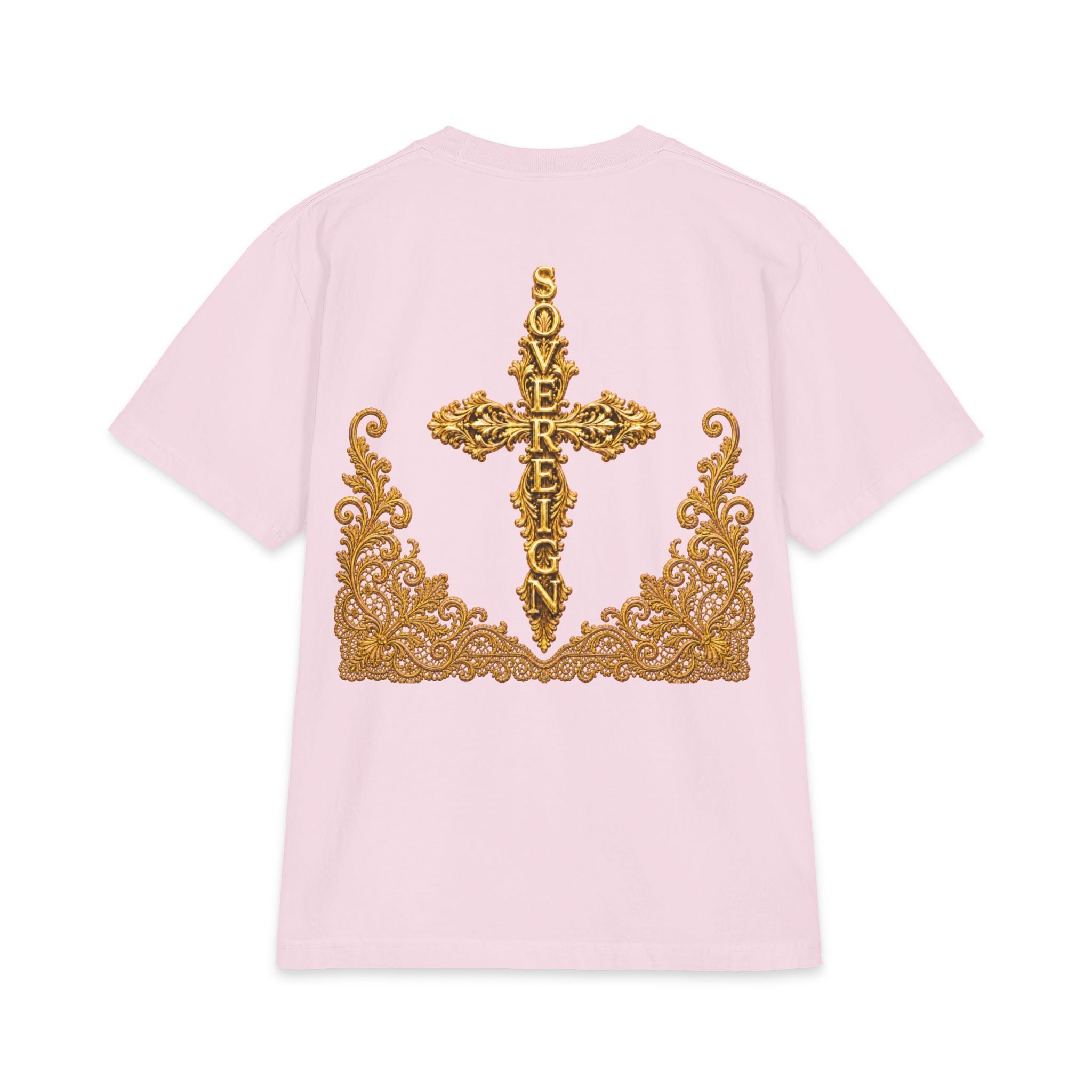 Sovereign Gold Cross T‑Shirt — Ornate Religious Graphic Tee