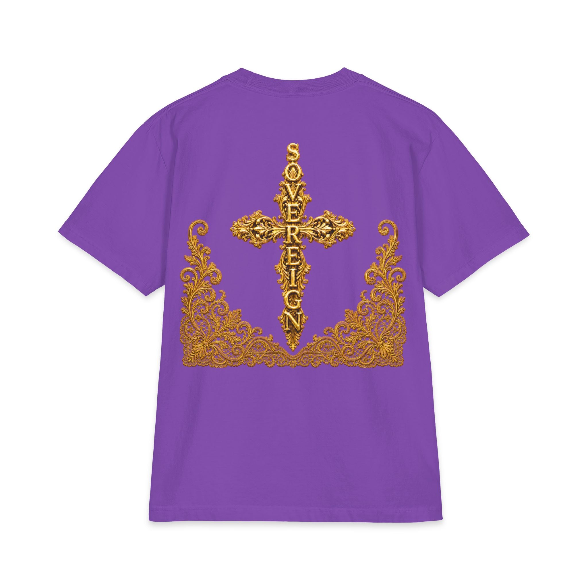 Sovereign Gold Cross T‑Shirt — Ornate Religious Graphic Tee