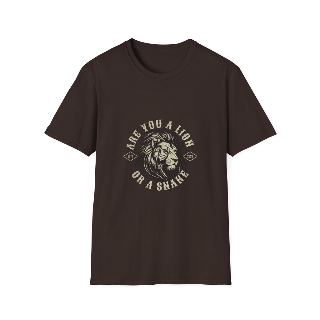 Are You a Lion or a Snake? Graphic Tee — Vintage Lion Emblem T-Shirt