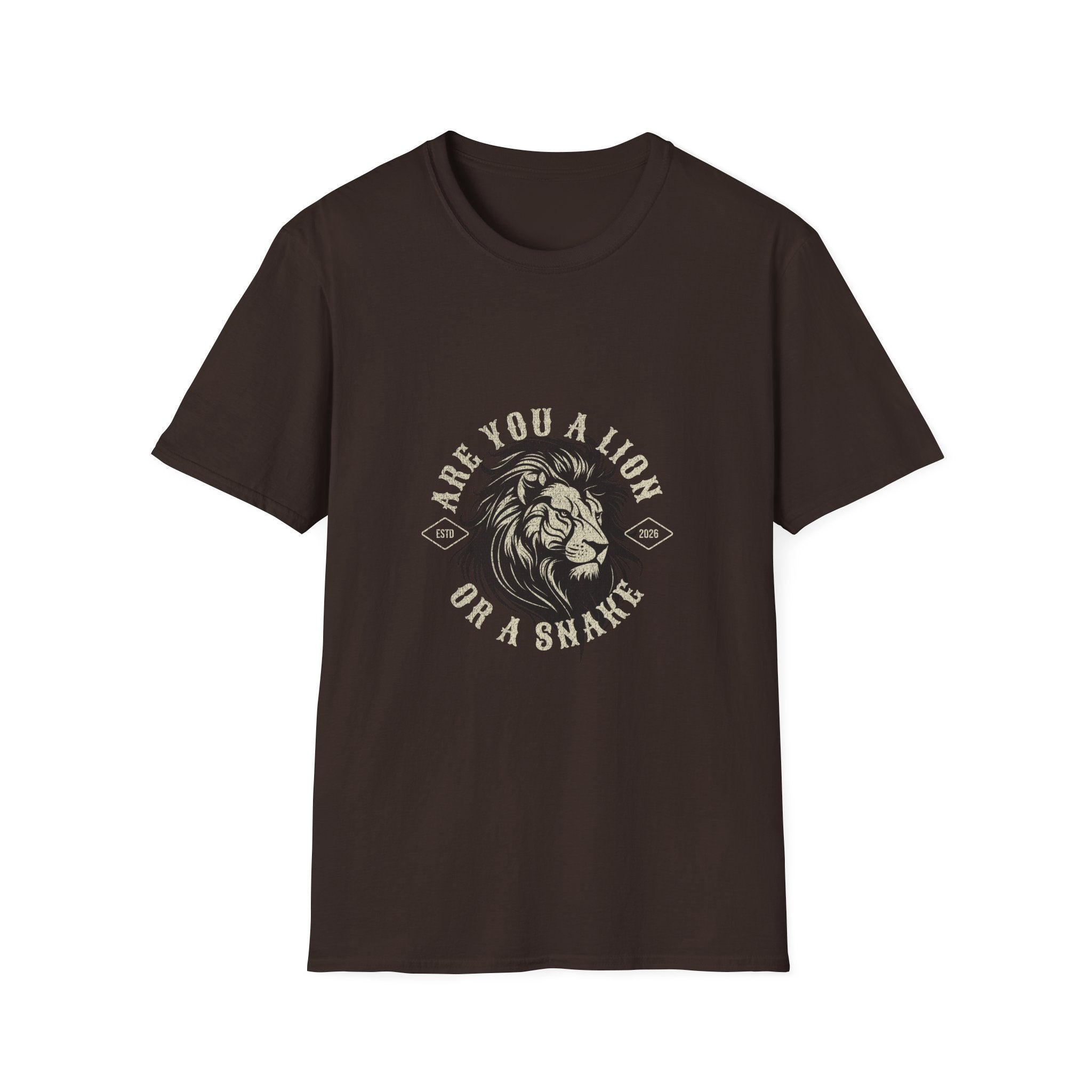 Are You a Lion or a Snake? Graphic Tee — Vintage Lion Emblem T-Shirt