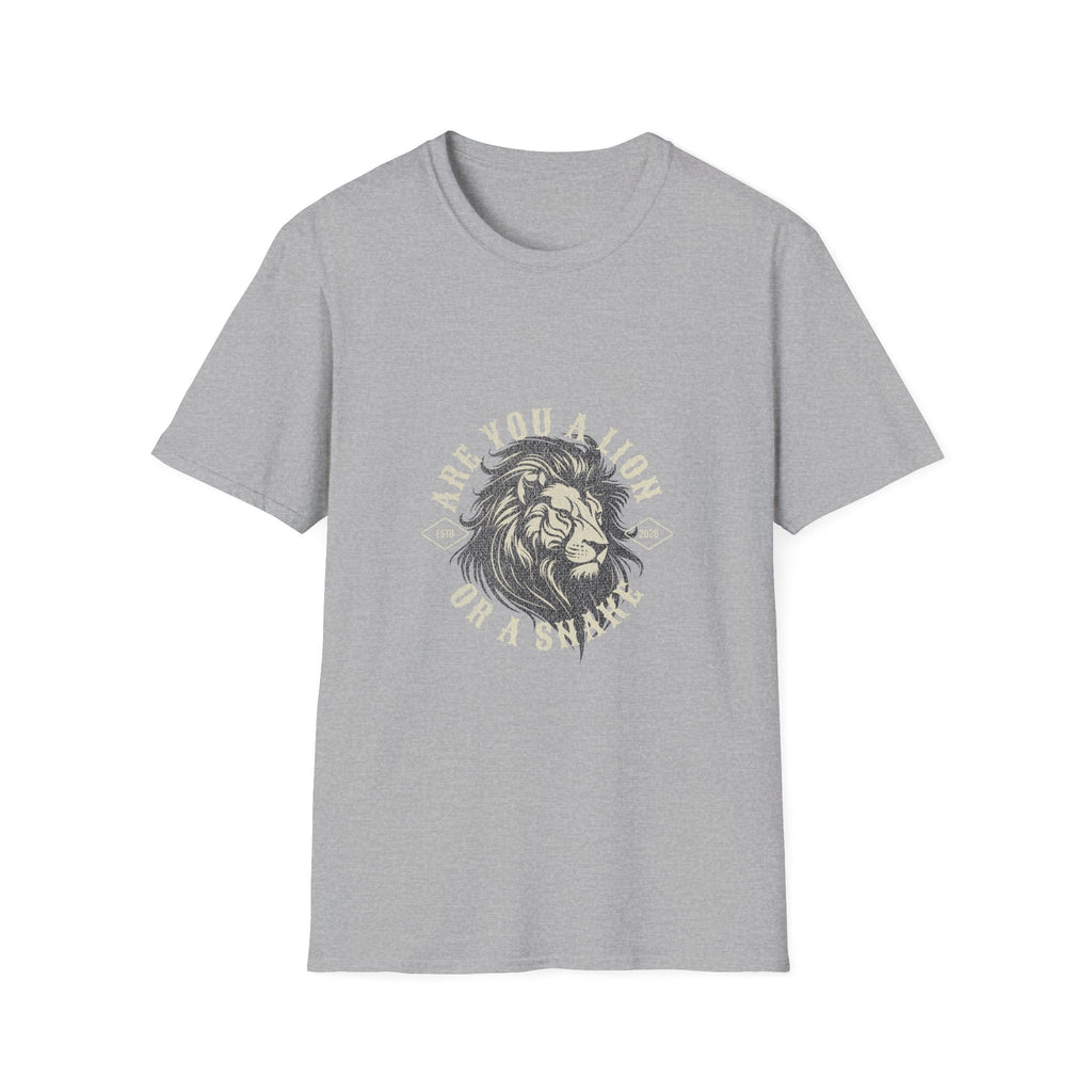 Are You a Lion or a Snake? Graphic Tee — Vintage Lion Emblem T-Shirt