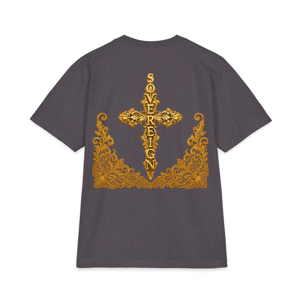 Sovereign Gold Cross T‑Shirt — Ornate Religious Graphic Tee