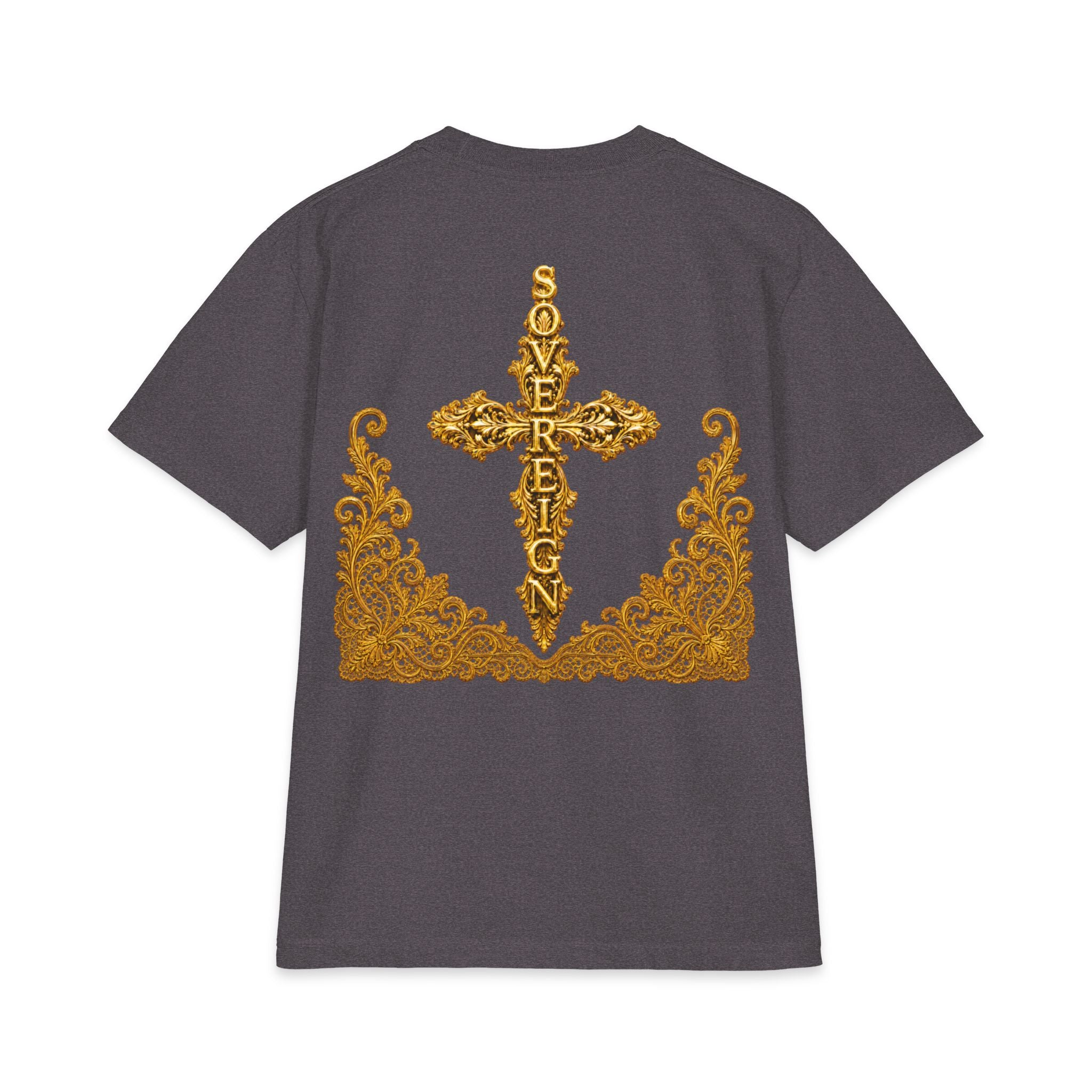 Sovereign Gold Cross T‑Shirt — Ornate Religious Graphic Tee