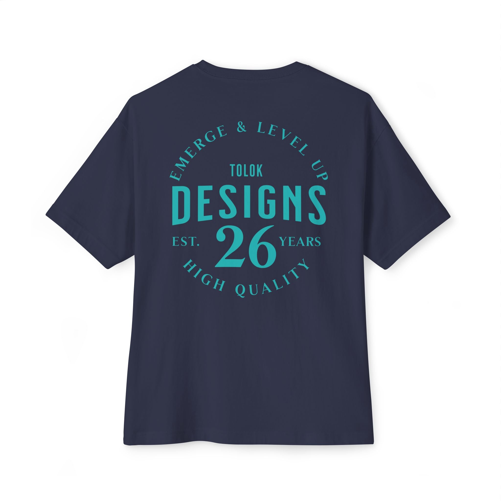 Designs 26 Graphic Tee — Minimal Retro Logo Oversized Boxy T‑Shirt