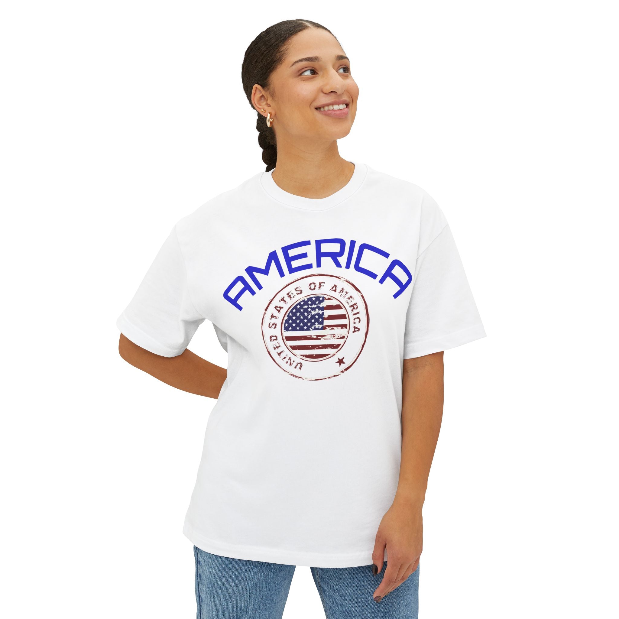 America Flag T-Shirt — Vintage USA Graphic Tee (Front 'AMERICA' & Back Flag)