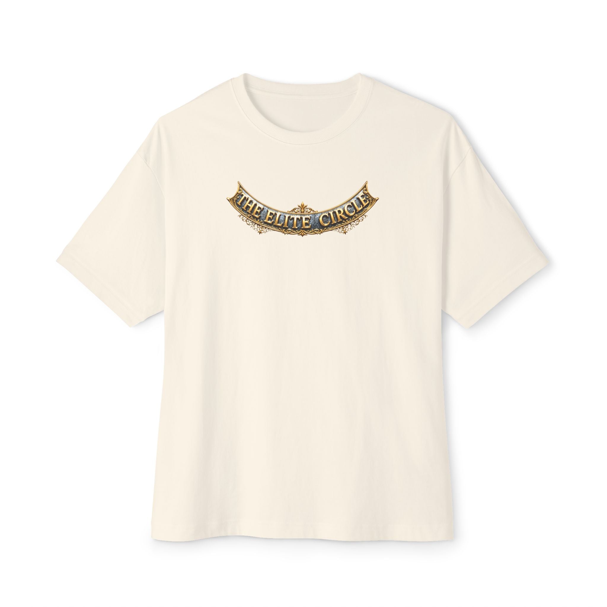 The Elite Circle Graphic Tee — Oversized Boxy White T-Shirt