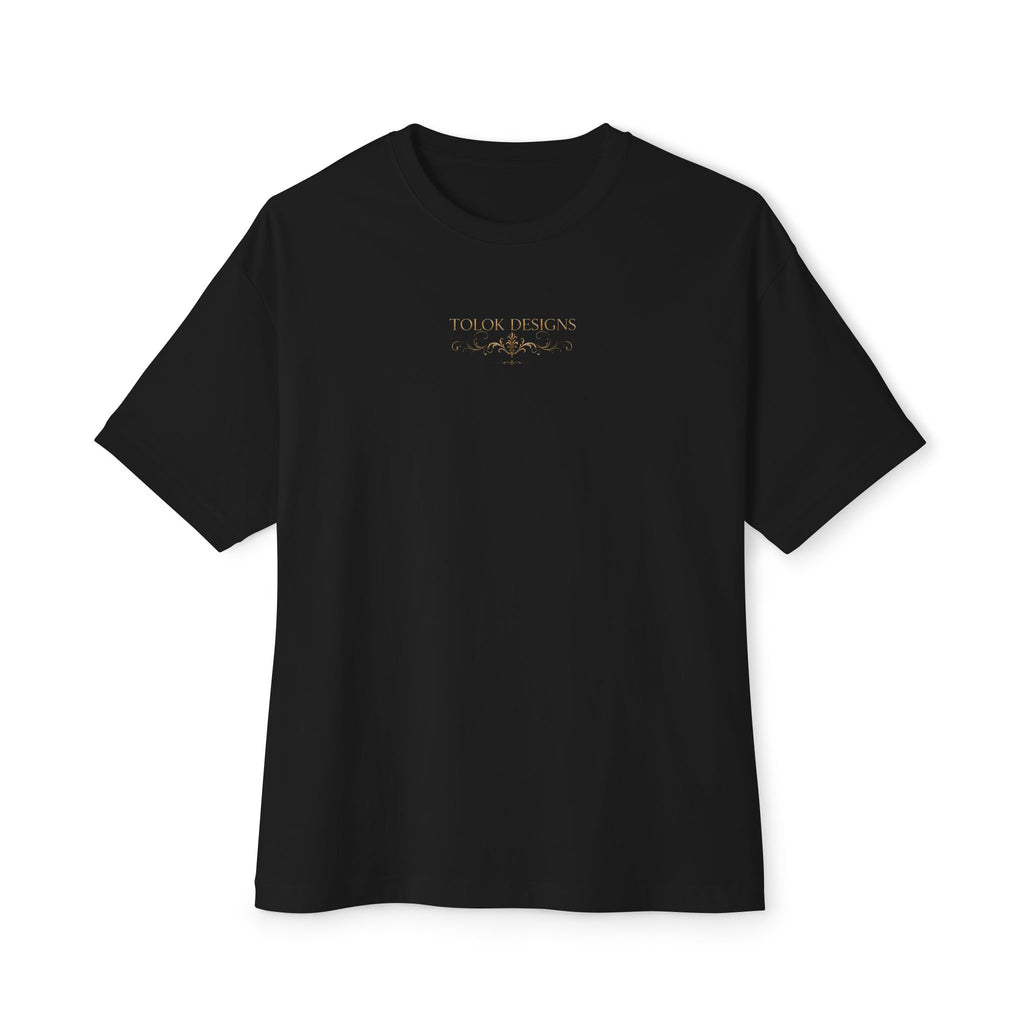 Boxy Tee — Elegant Monogram 'TD' Logo Oversized White T‑Shirt