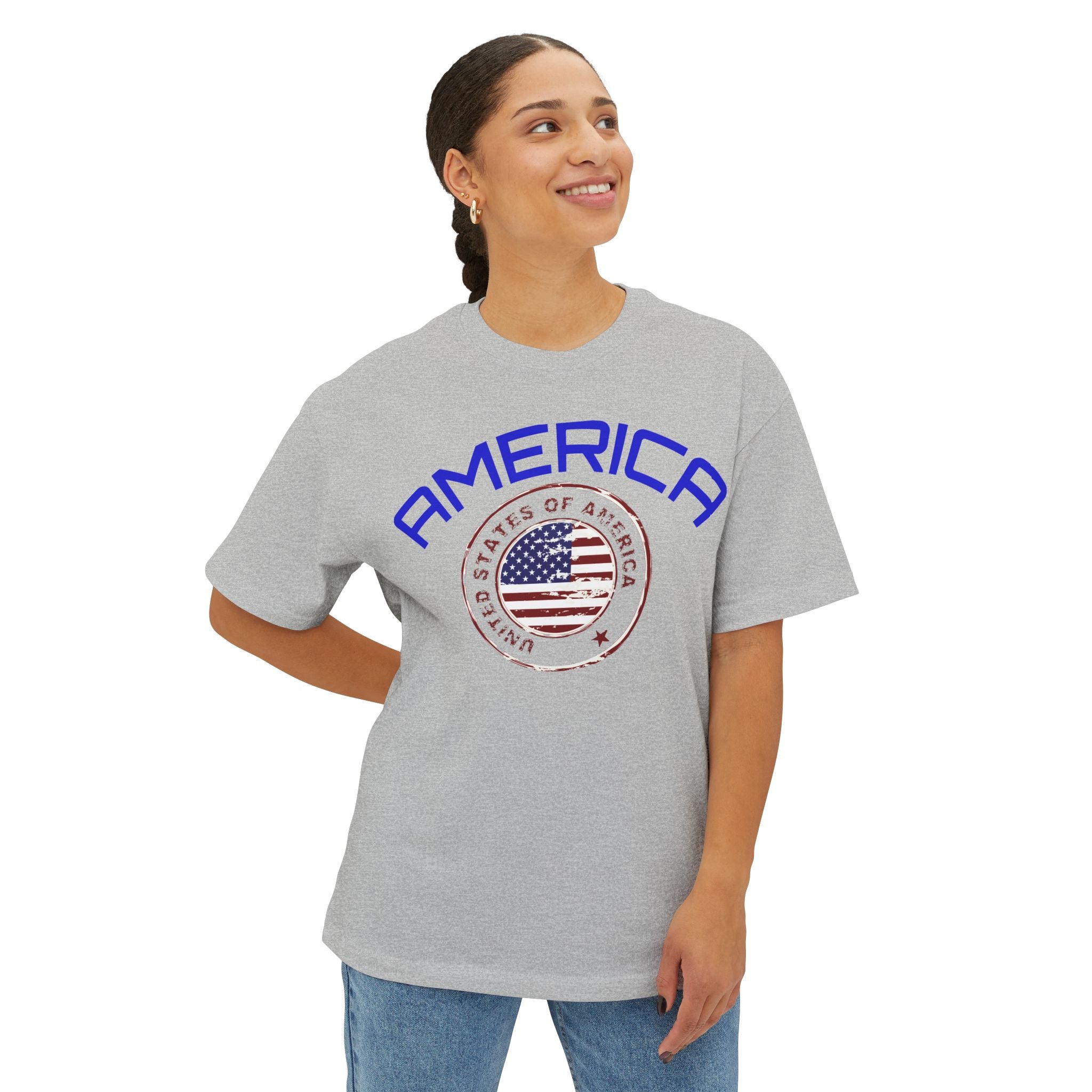 America Flag T-Shirt — Vintage USA Graphic Tee (Front 'AMERICA' & Back Flag)