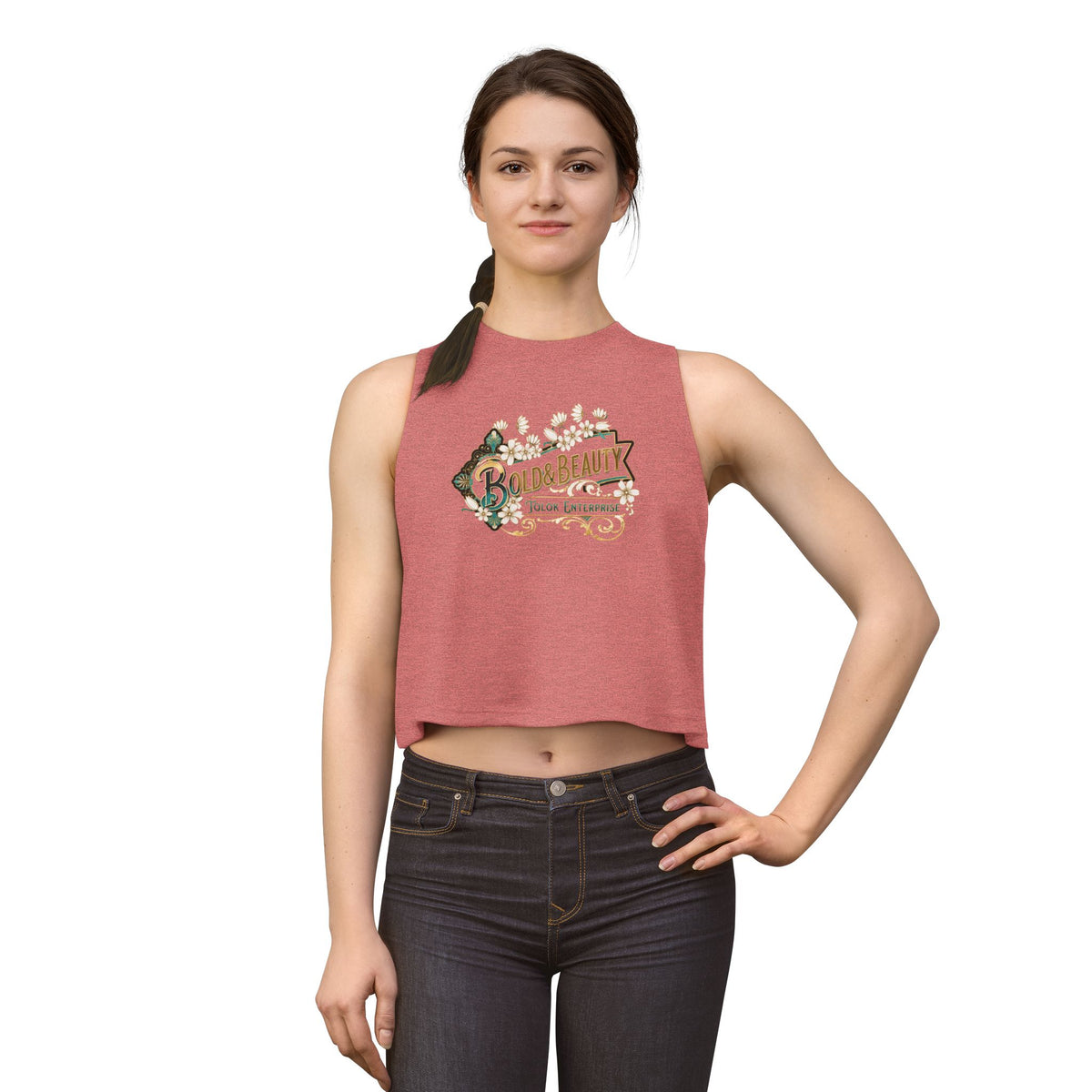 Bold & Beauty Women's Crop Top – Vintage Floral Graphic