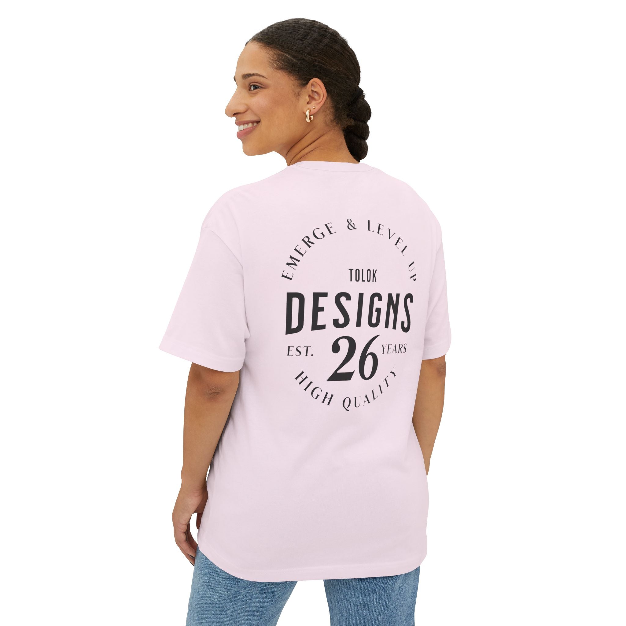 Boxy Tee - 'Designs 26' Minimal Logo Oversized T-Shirt