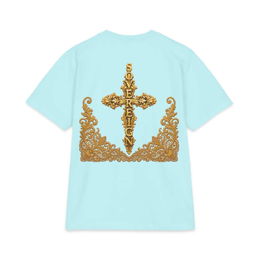Sovereign Gold Cross T‑Shirt — Ornate Religious Graphic Tee