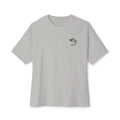 Shark Triskelion Tee — Oversized Boxy White T-Shirt with Tribal Shark Back Design