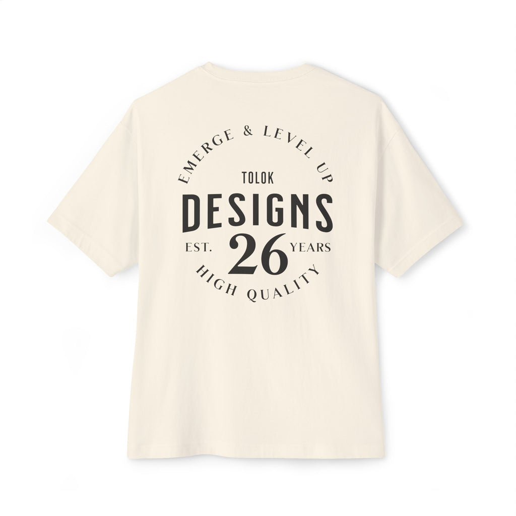 Boxy Tee - 'Designs 26' Minimal Logo Oversized T-Shirt