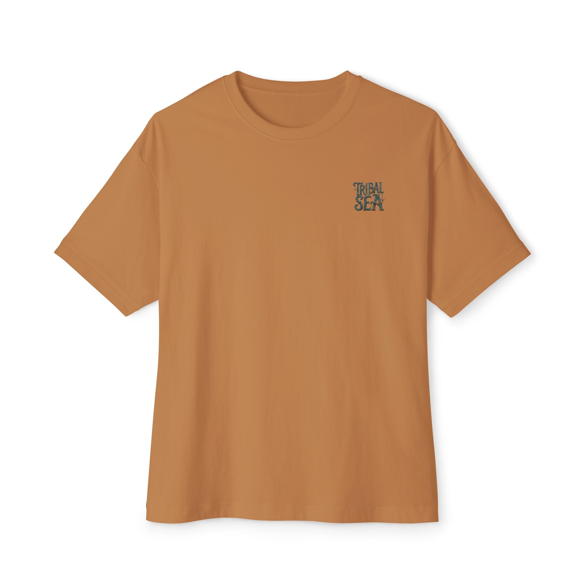Tribal Sea Boxy Tee — Oversized Graphic T-Shirt with 'Tribal Sea' Back Print