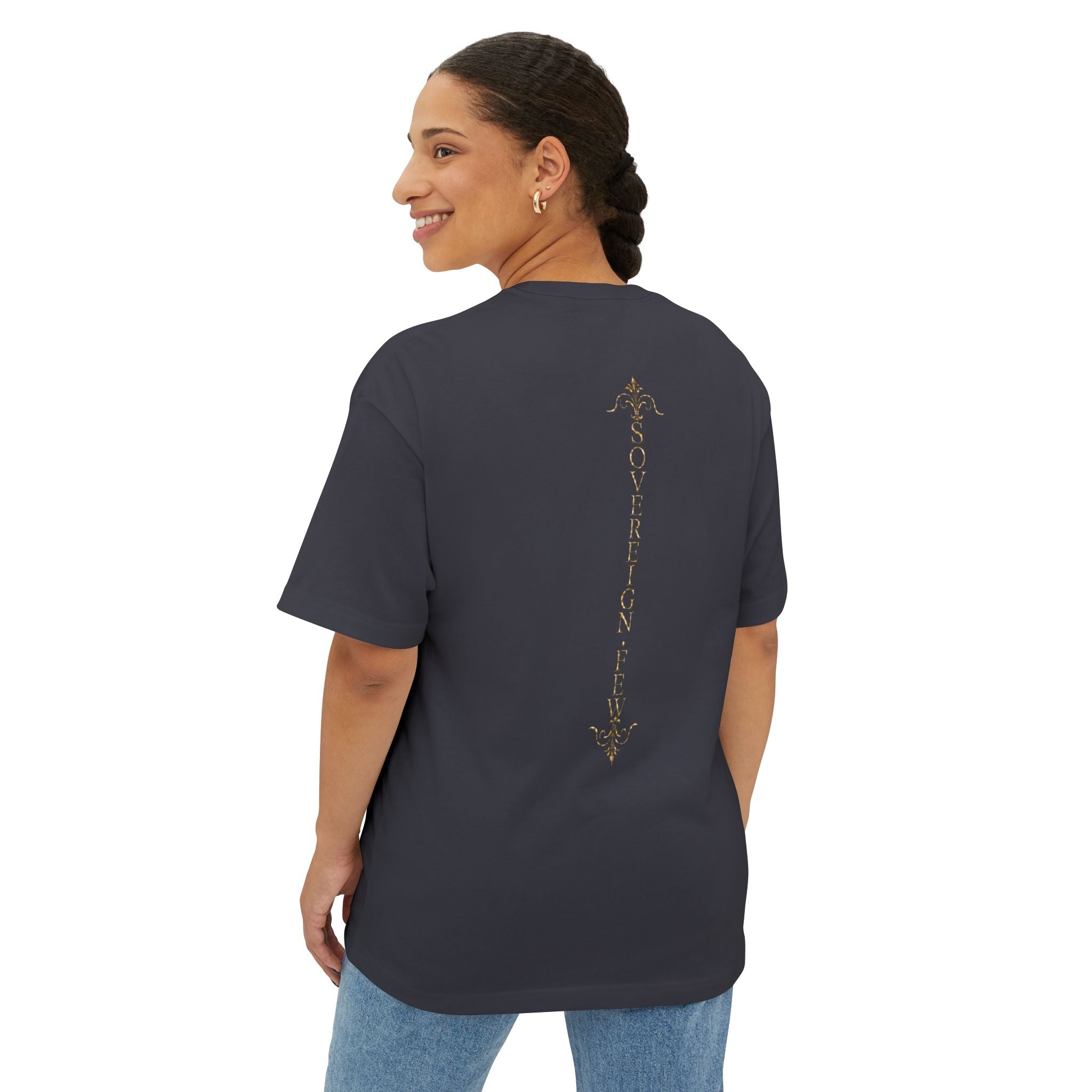 Sovereign Blessings T‑Shirt — Ornate Gold Script Short Sleeve