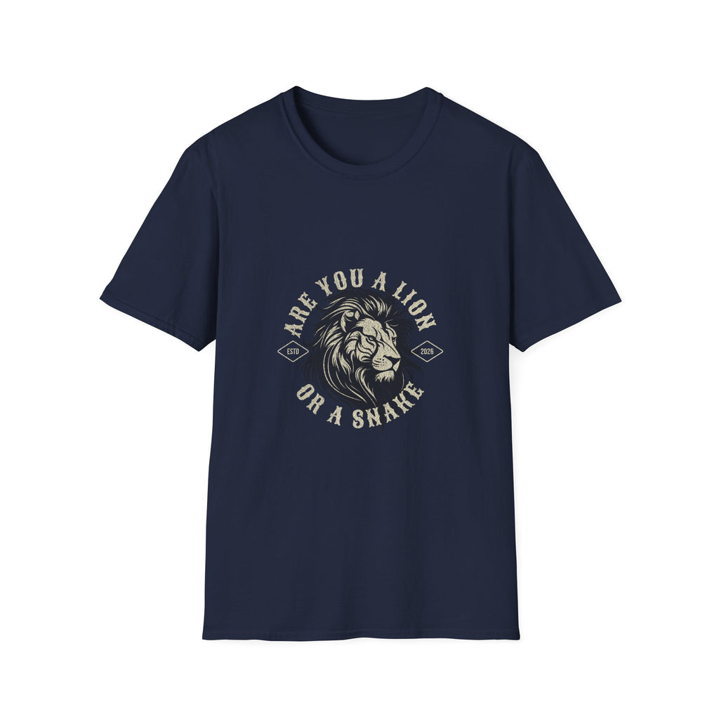 Are You a Lion or a Snake? Graphic Tee — Vintage Lion Emblem T-Shirt