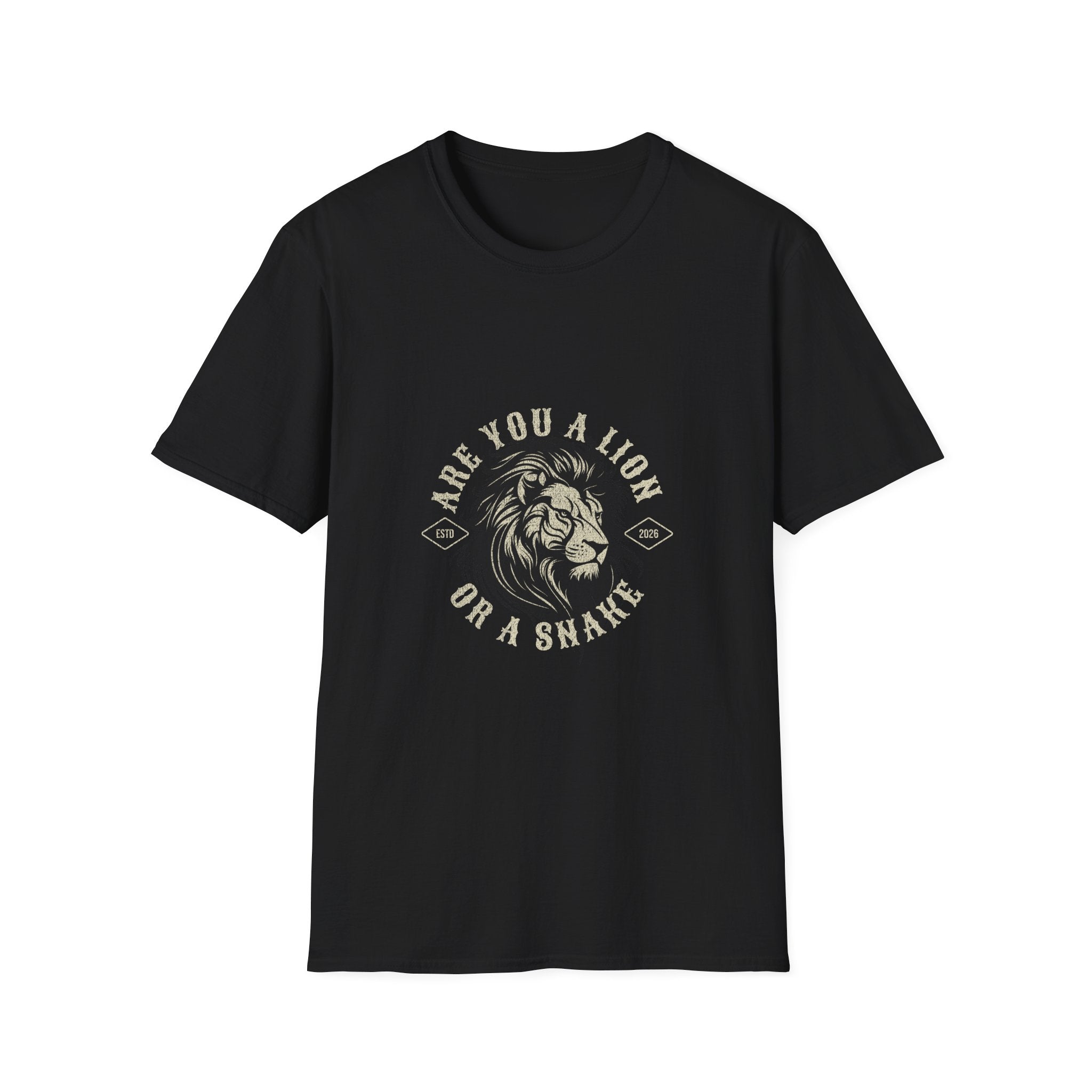 Are You a Lion or a Snake? Graphic Tee — Vintage Lion Emblem T-Shirt