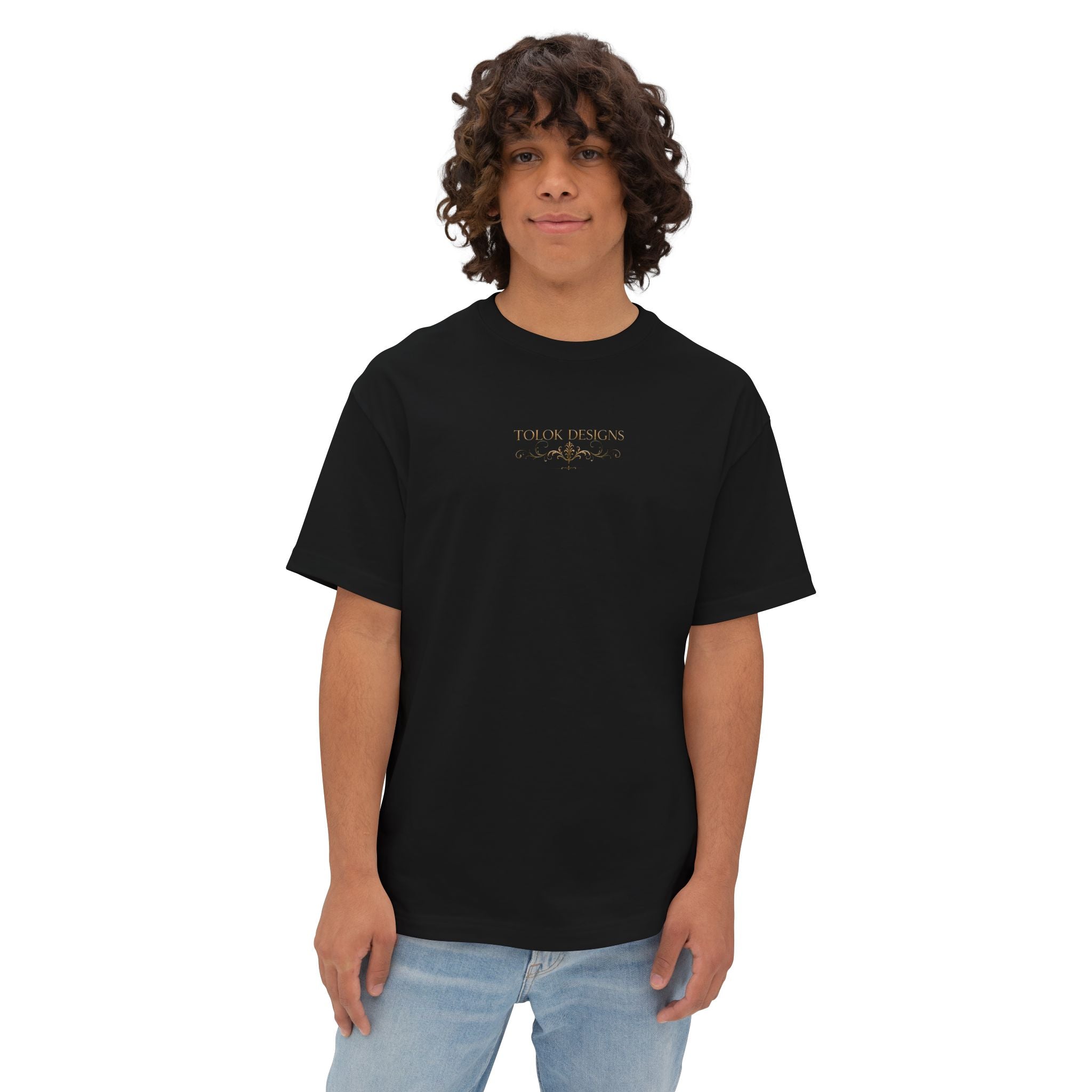 Boxy Tee — Elegant Monogram 'TD' Logo Oversized White T‑Shirt