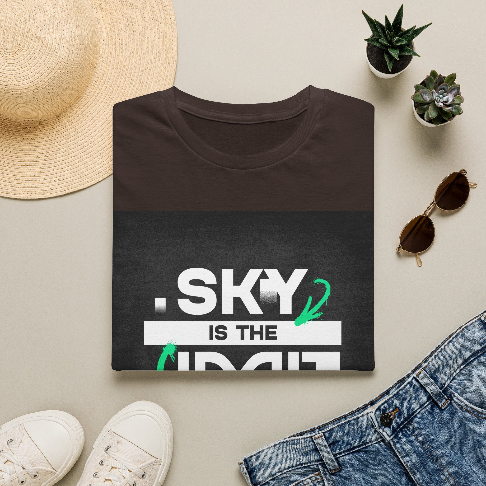 Sky Is the Limit T-Shirt — Level Up Motivational Graphic Tee