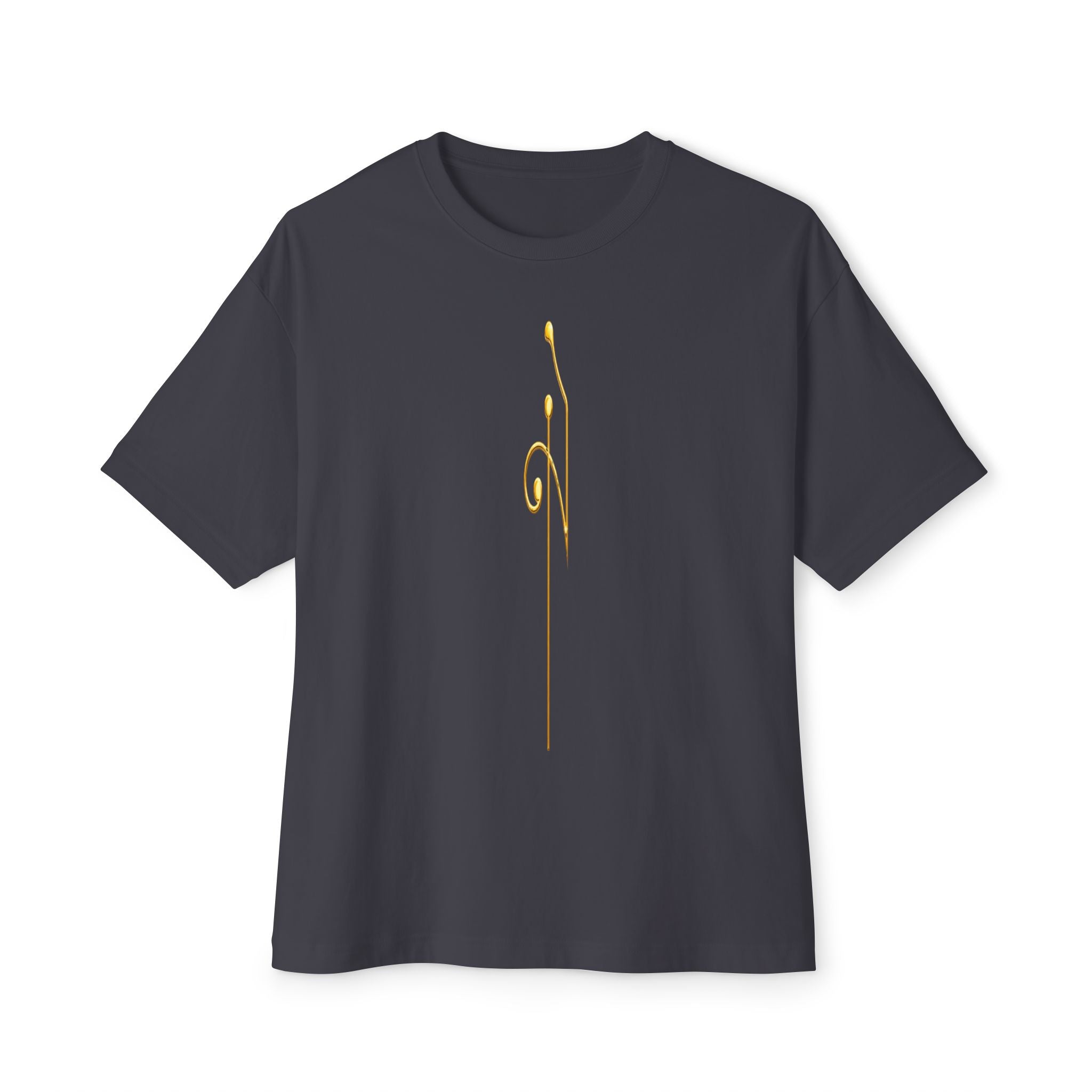 Boxy Tee — Minimal Gold Floral Front & 'Elite Crew' Back Graphic