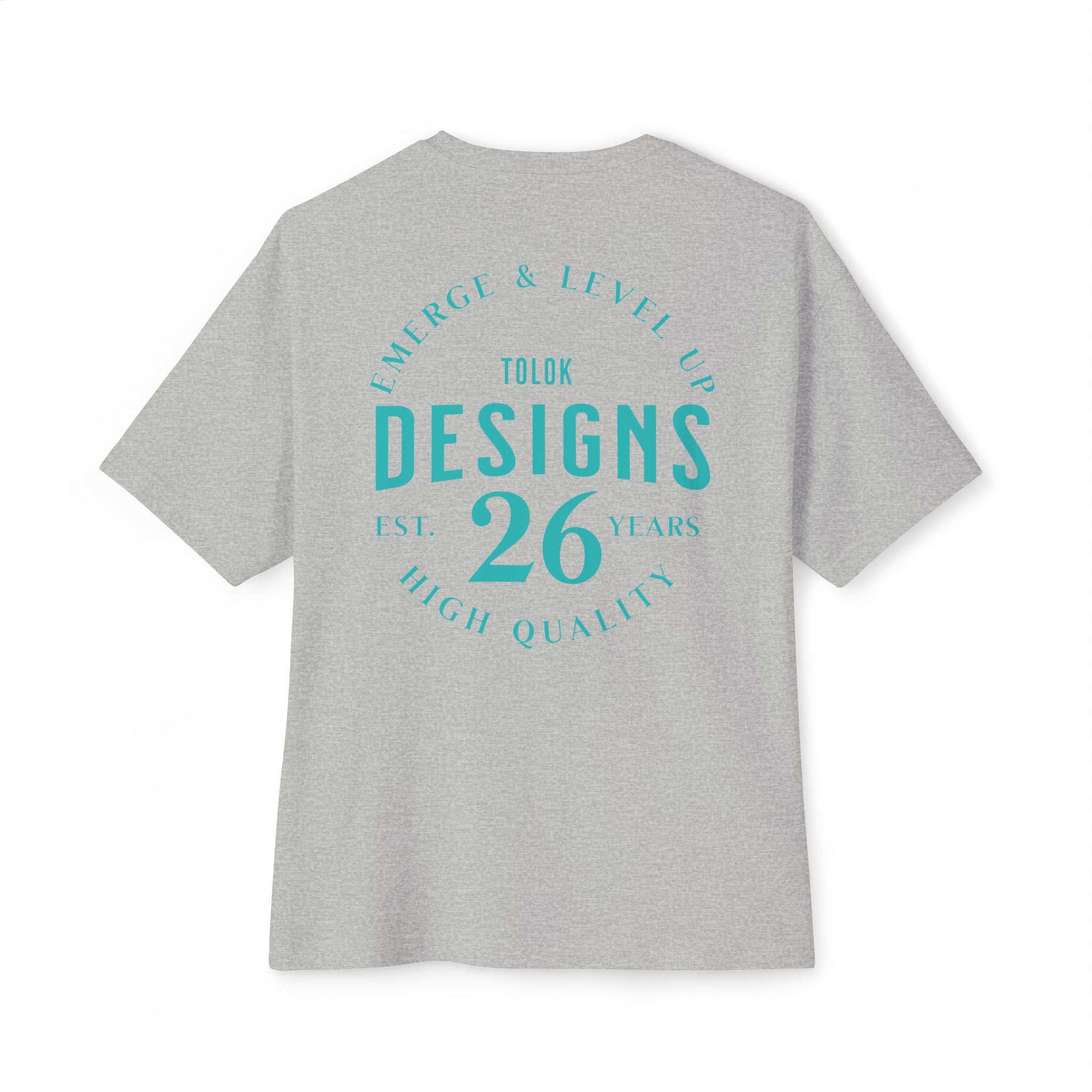 Designs 26 Graphic Tee — Minimal Retro Logo Oversized Boxy T‑Shirt