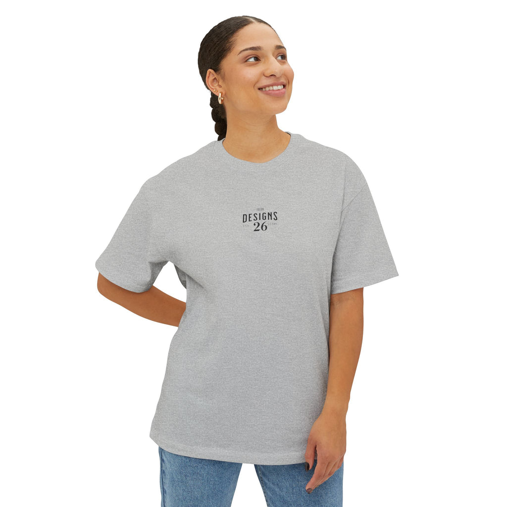 Boxy Tee - 'Designs 26' Minimal Logo Oversized T-Shirt