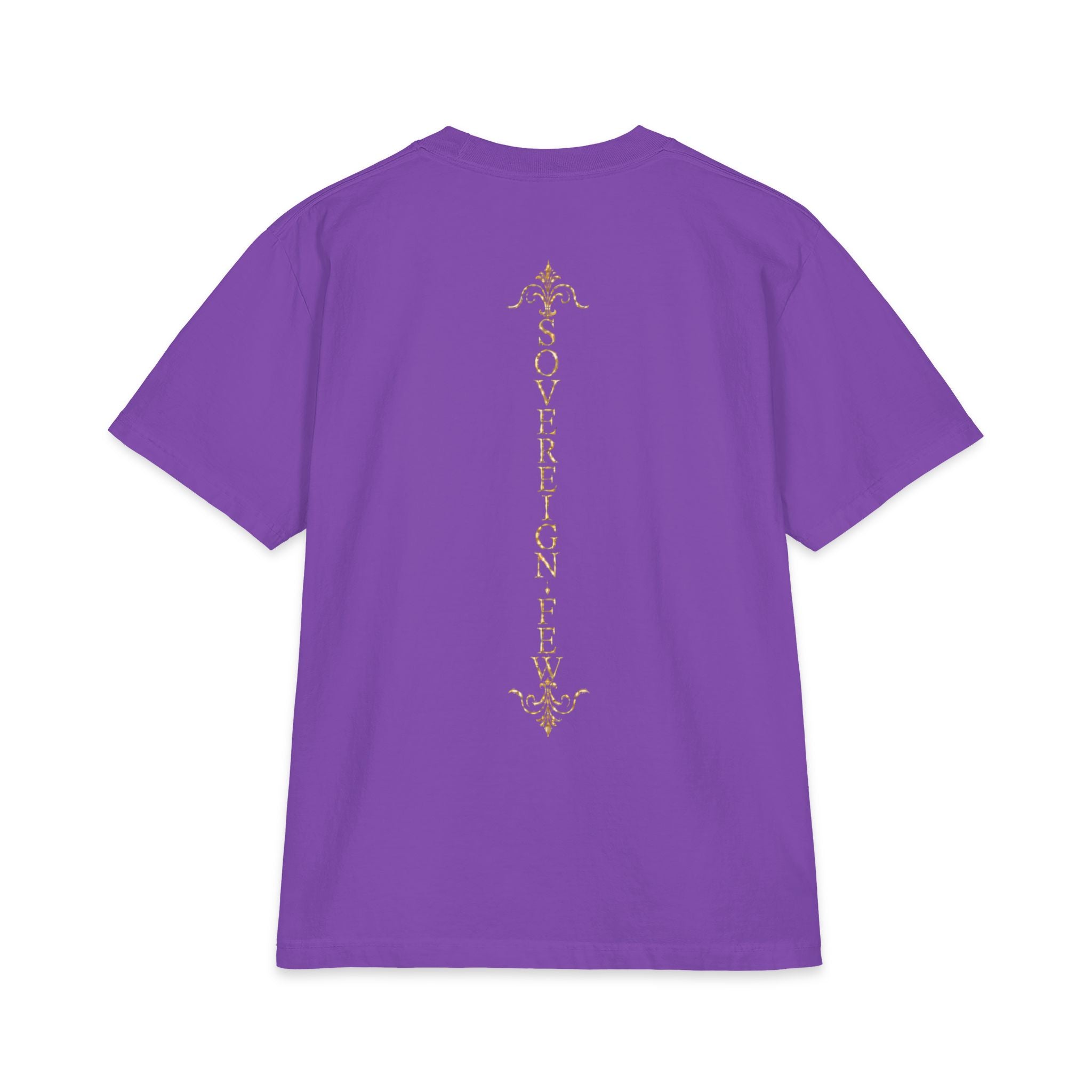 Sovereign Blessings T‑Shirt — Ornate Gold Script Short Sleeve