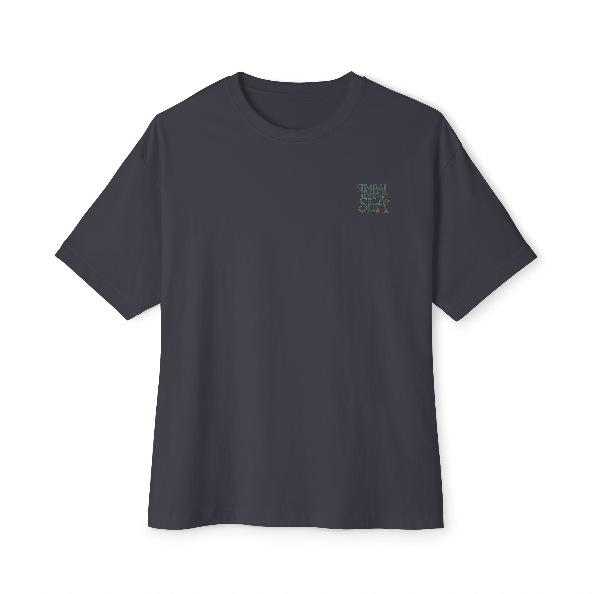 Tribal Sea Boxy Tee — Oversized Graphic T-Shirt with 'Tribal Sea' Back Print