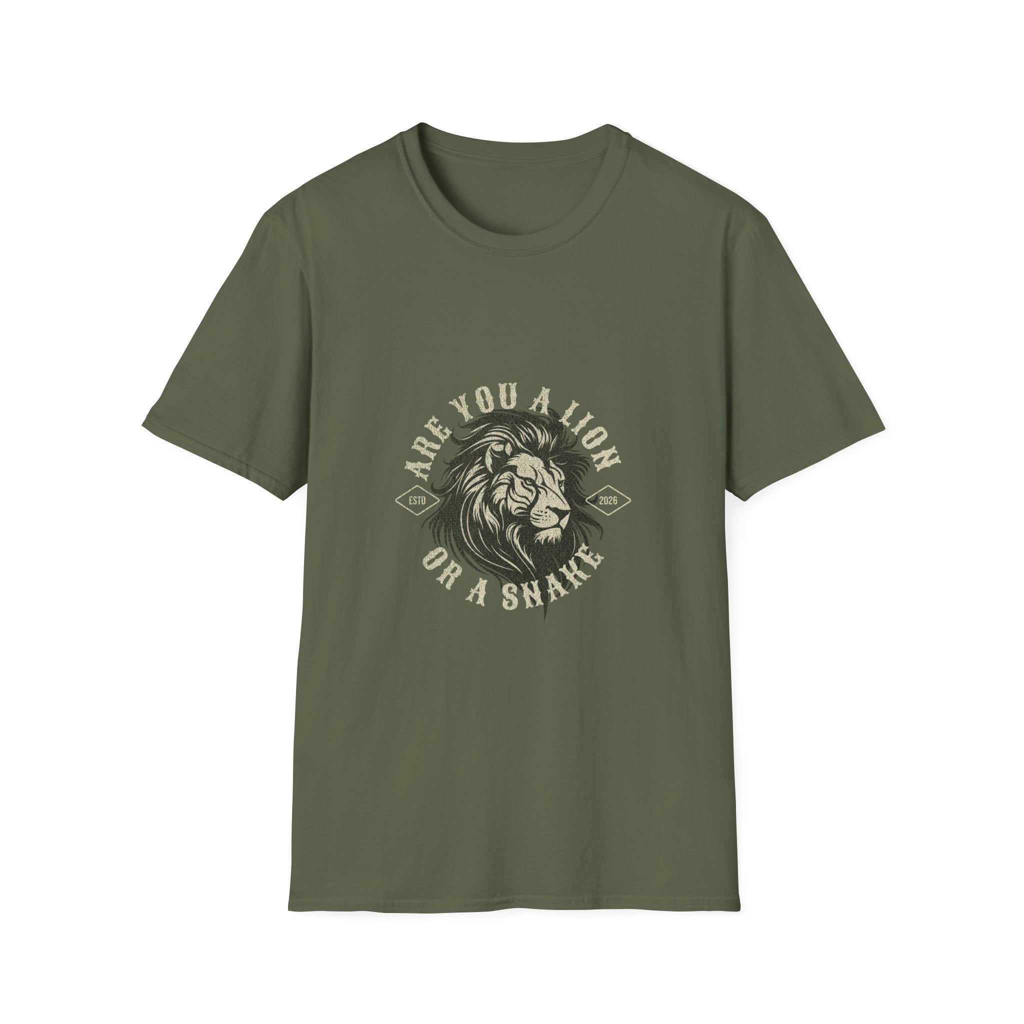 Are You a Lion or a Snake? Graphic Tee — Vintage Lion Emblem T-Shirt