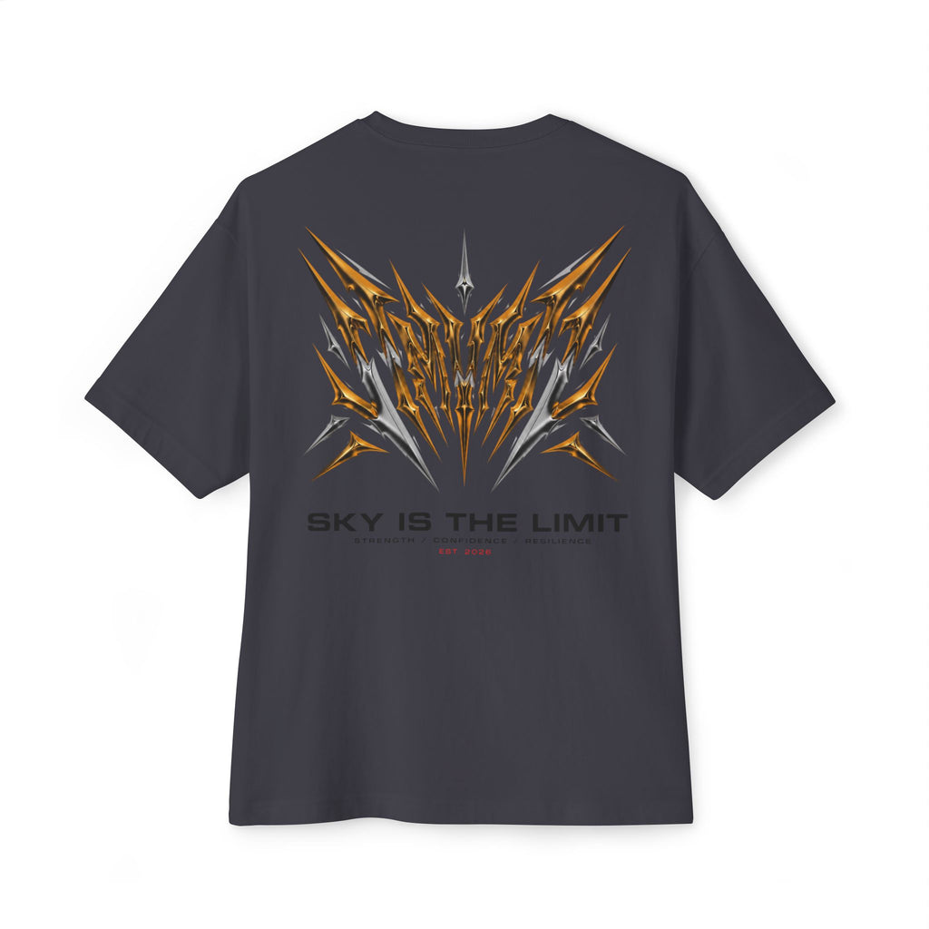 Sky Is The Limit Graphic Tee — Futuristic Tribal Backprint Cotton T-Shirt