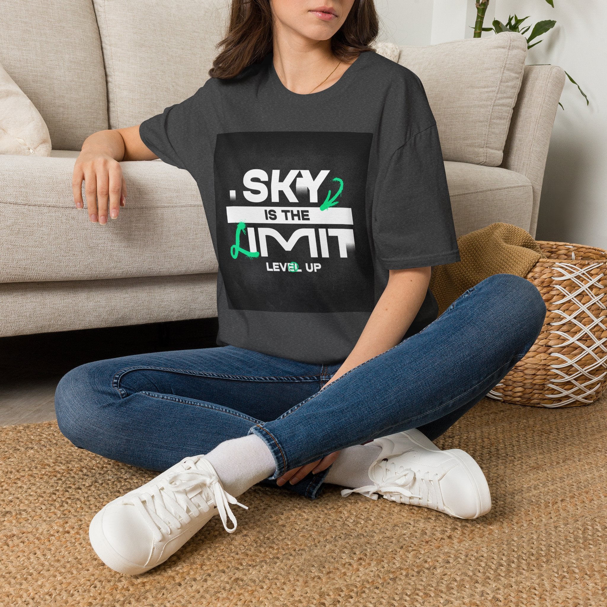 Sky Is the Limit T-Shirt — Level Up Motivational Graphic Tee