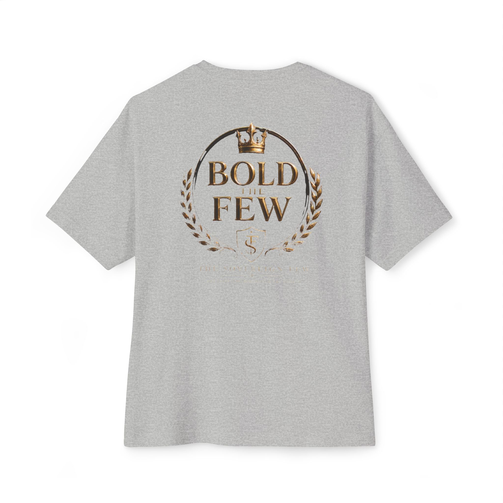 Bold Few Crest Tee — Minimalist White Oversized Shirt with Crown Logo