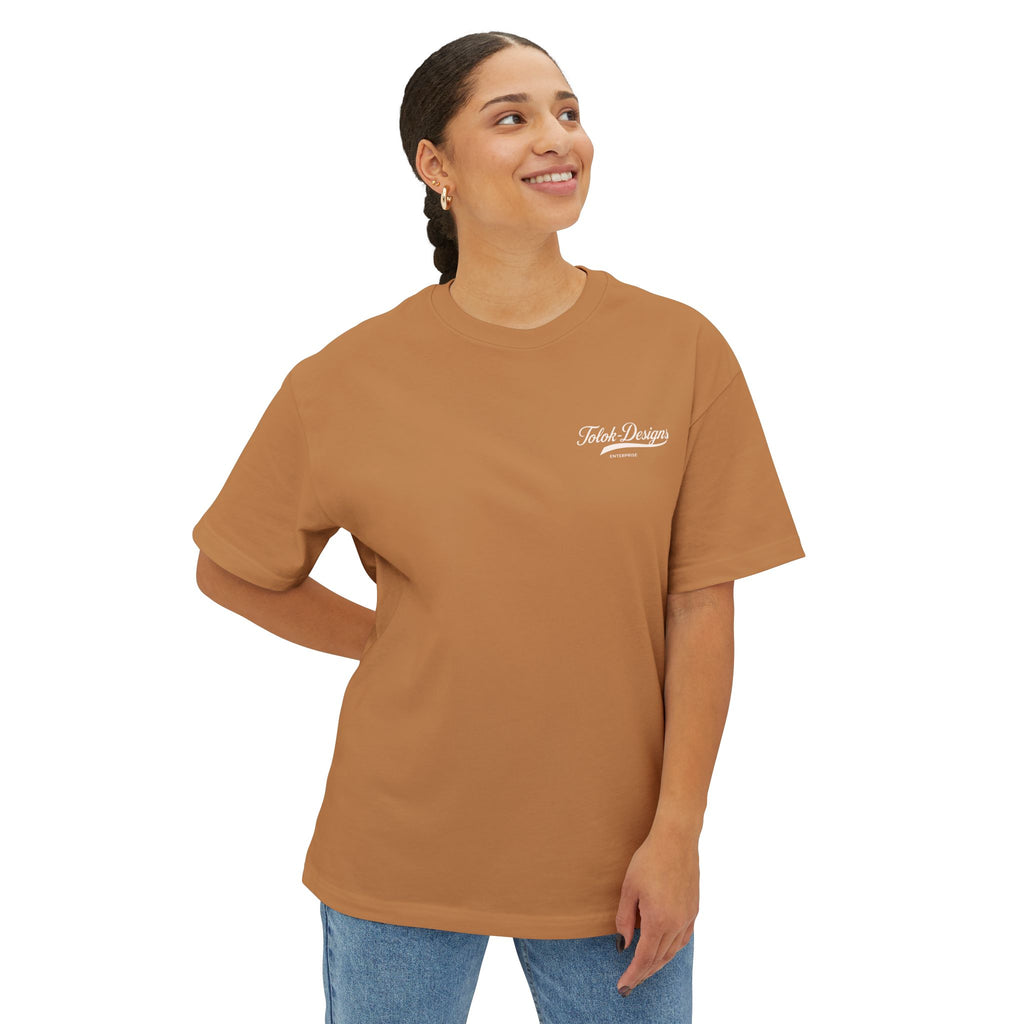 Boxy Tee — Minimal Script Chest Logo Black T‑Shirt
