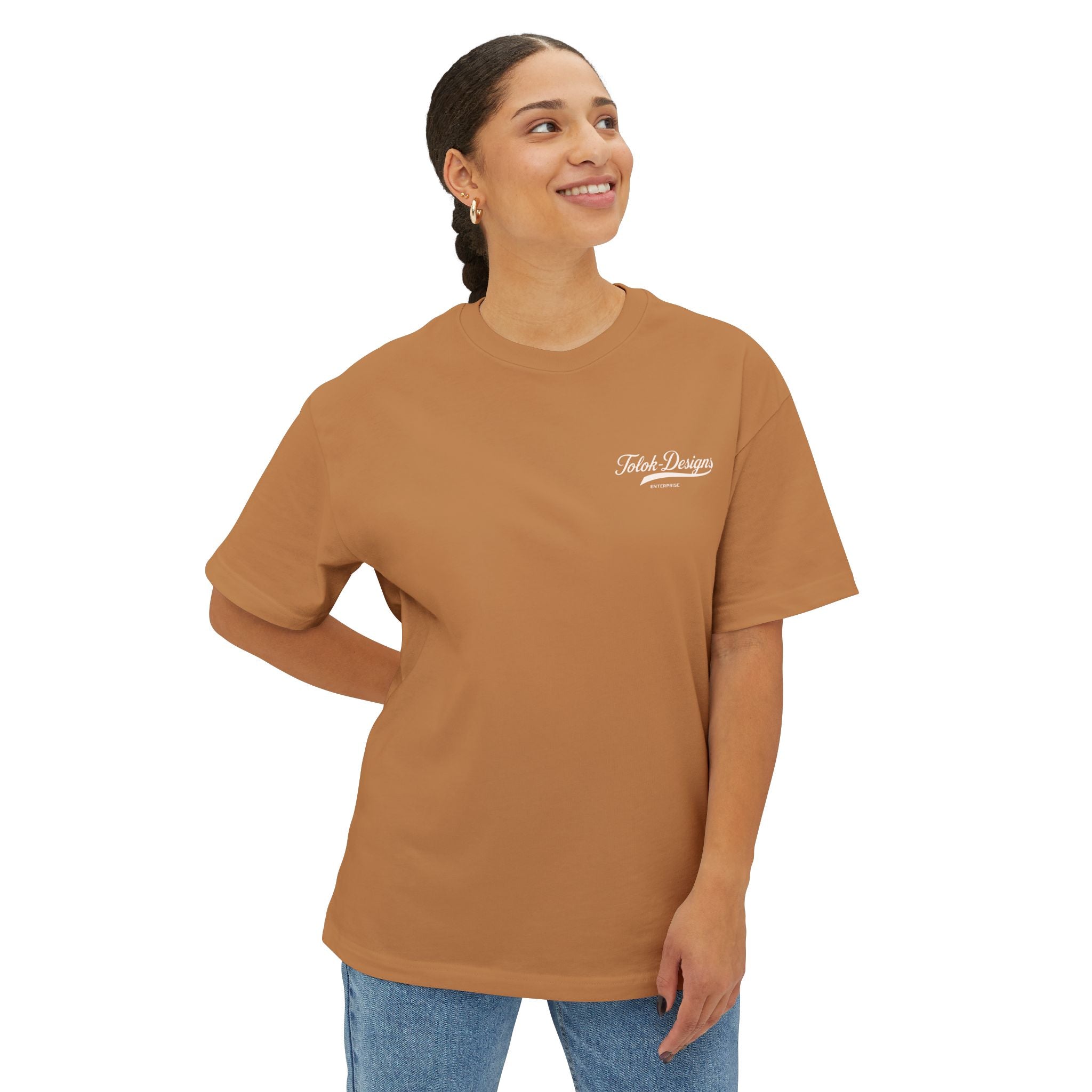 Boxy Tee — Minimal Script Chest Logo Black T‑Shirt