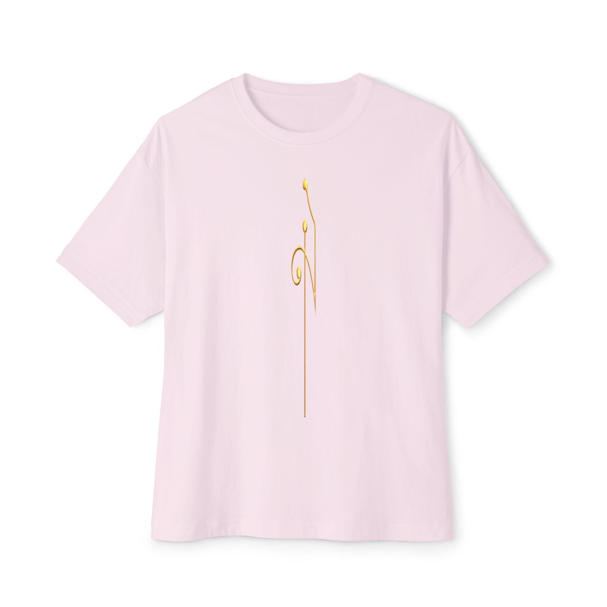 Boxy Tee — Minimal Gold Floral Front & 'Elite Crew' Back Graphic