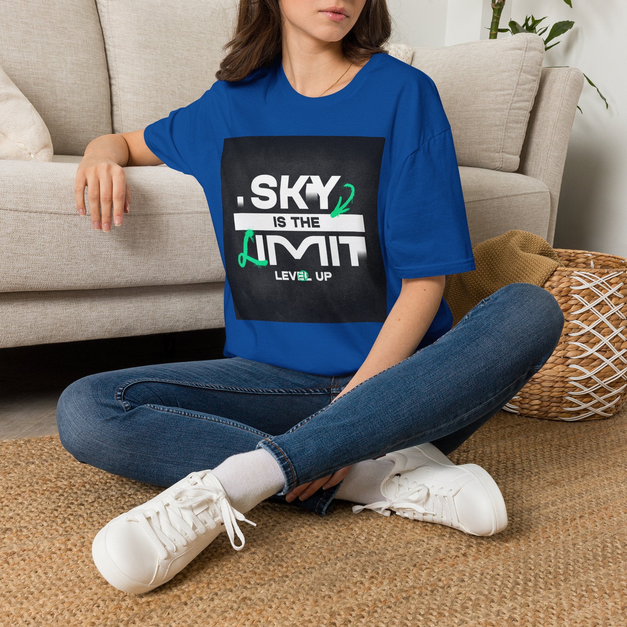 Sky Is the Limit T-Shirt — Level Up Motivational Graphic Tee