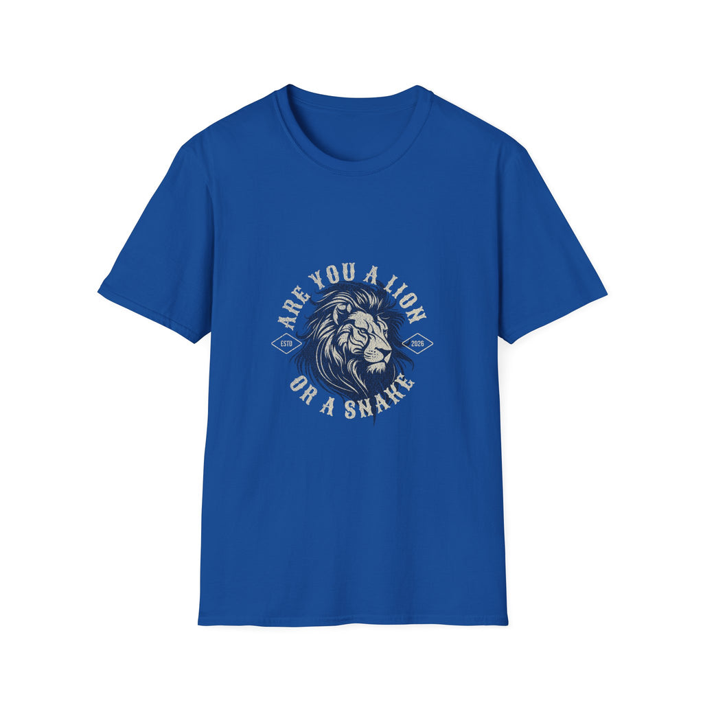 Are You a Lion or a Snake? Graphic Tee — Vintage Lion Emblem T-Shirt