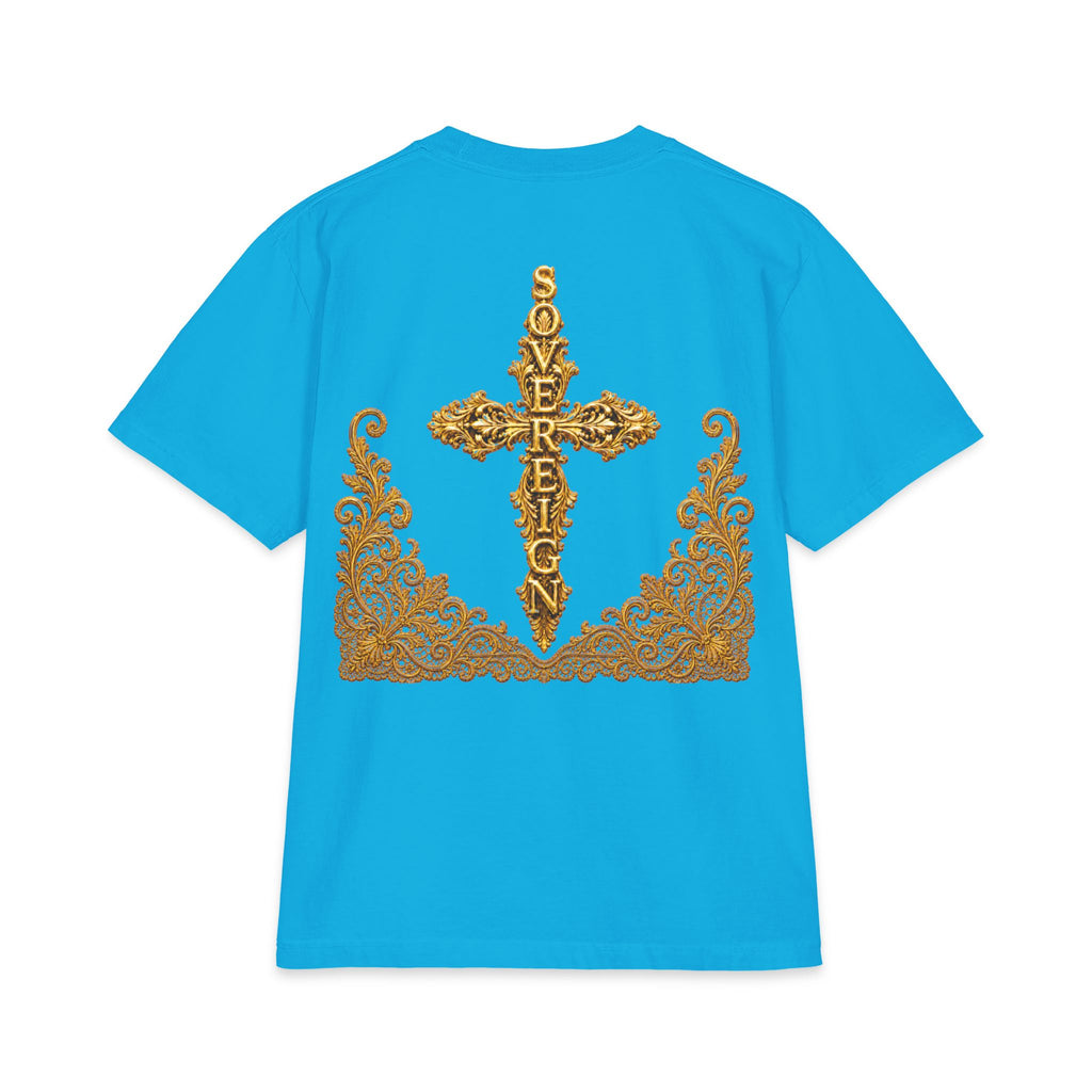 Sovereign Gold Cross T‑Shirt — Ornate Religious Graphic Tee