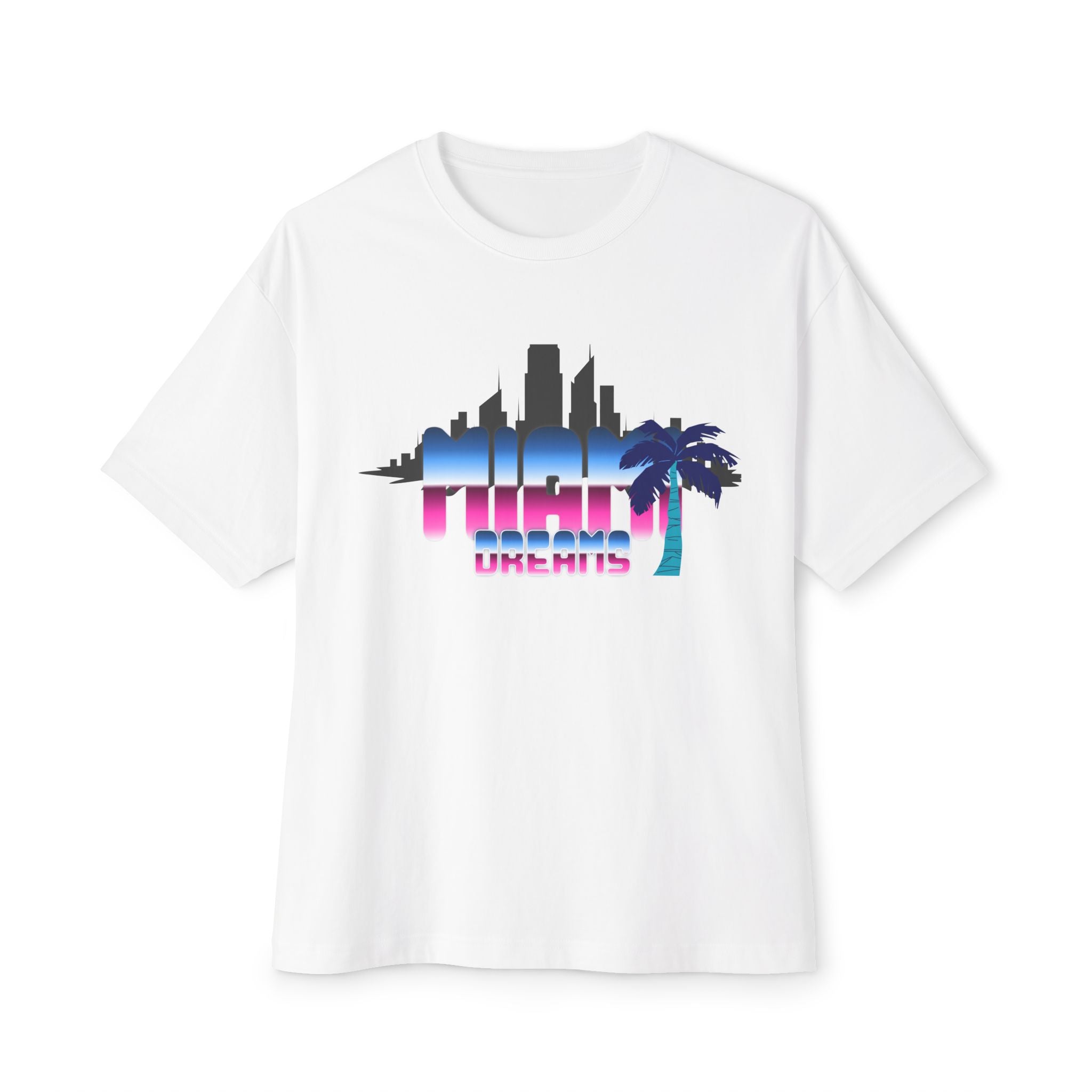 Retro Miami Skyline Tee — "High Limits" Vaporwave Palm Graphic