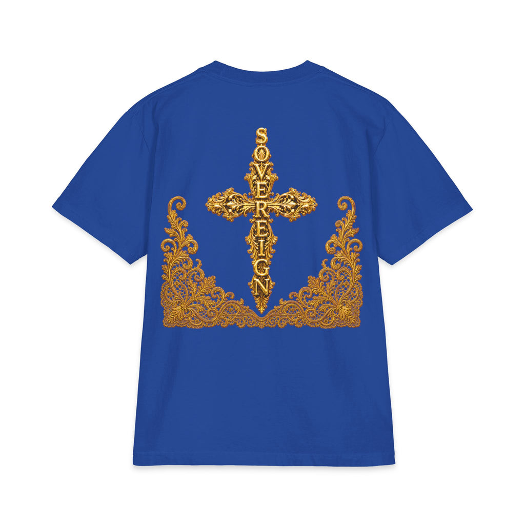 Sovereign Gold Cross T‑Shirt — Ornate Religious Graphic Tee