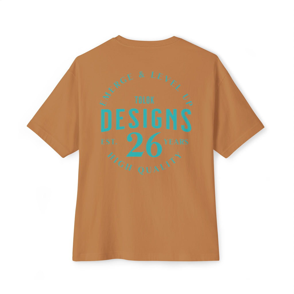Designs 26 Graphic Tee — Minimal Retro Logo Oversized Boxy T‑Shirt