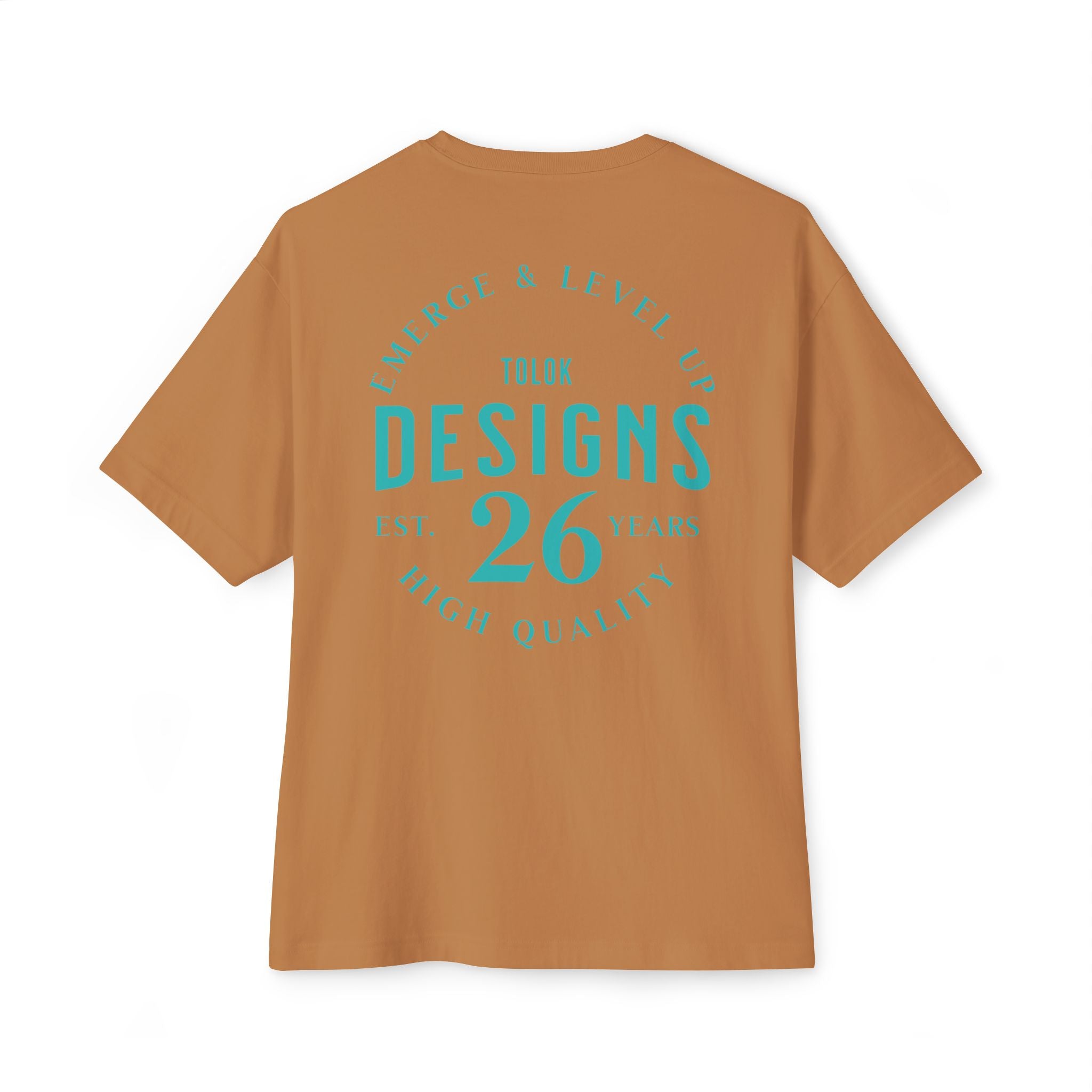 Designs 26 Graphic Tee — Minimal Retro Logo Oversized Boxy T‑Shirt