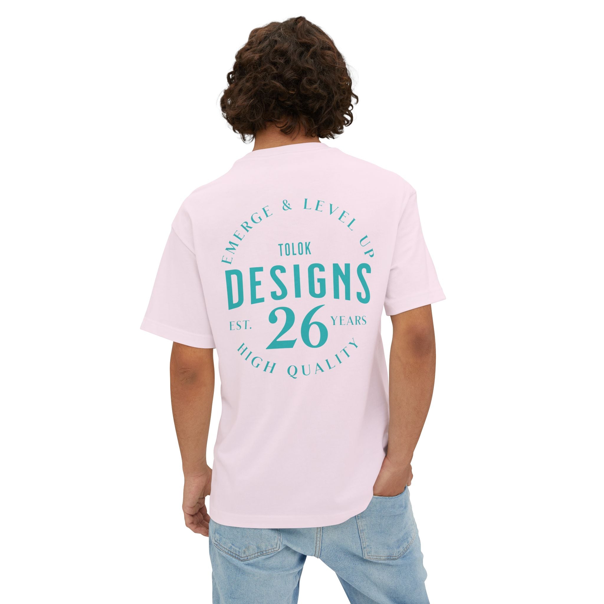Designs 26 Graphic Tee — Minimal Retro Logo Oversized Boxy T‑Shirt