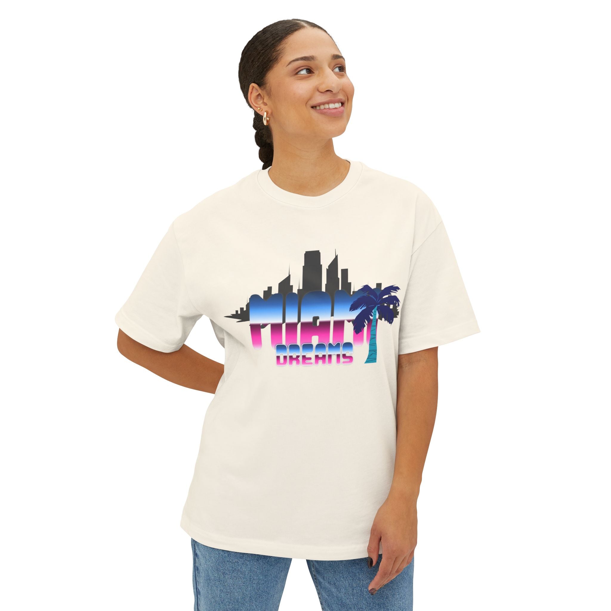 Retro Miami Skyline Tee — "High Limits" Vaporwave Palm Graphic