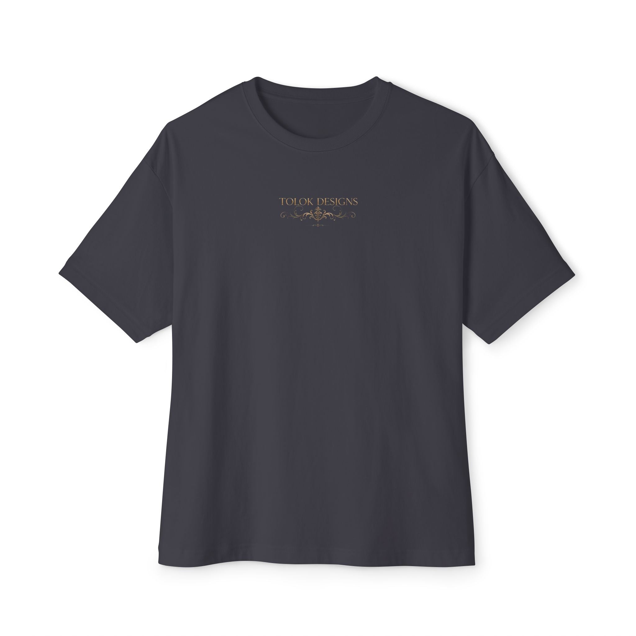 Boxy Tee — Elegant Monogram 'TD' Logo Oversized White T‑Shirt