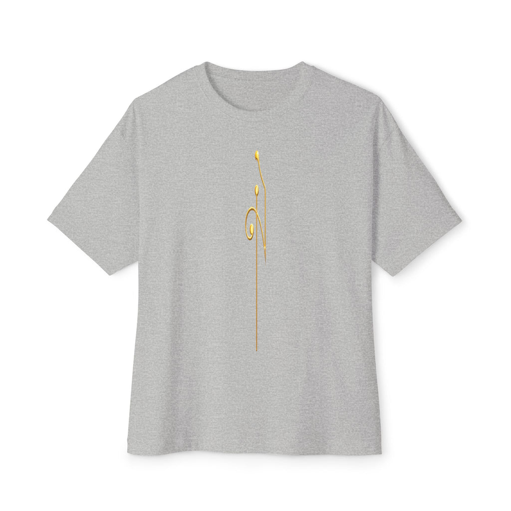 Boxy Tee — Minimal Gold Floral Front & 'Elite Crew' Back Graphic