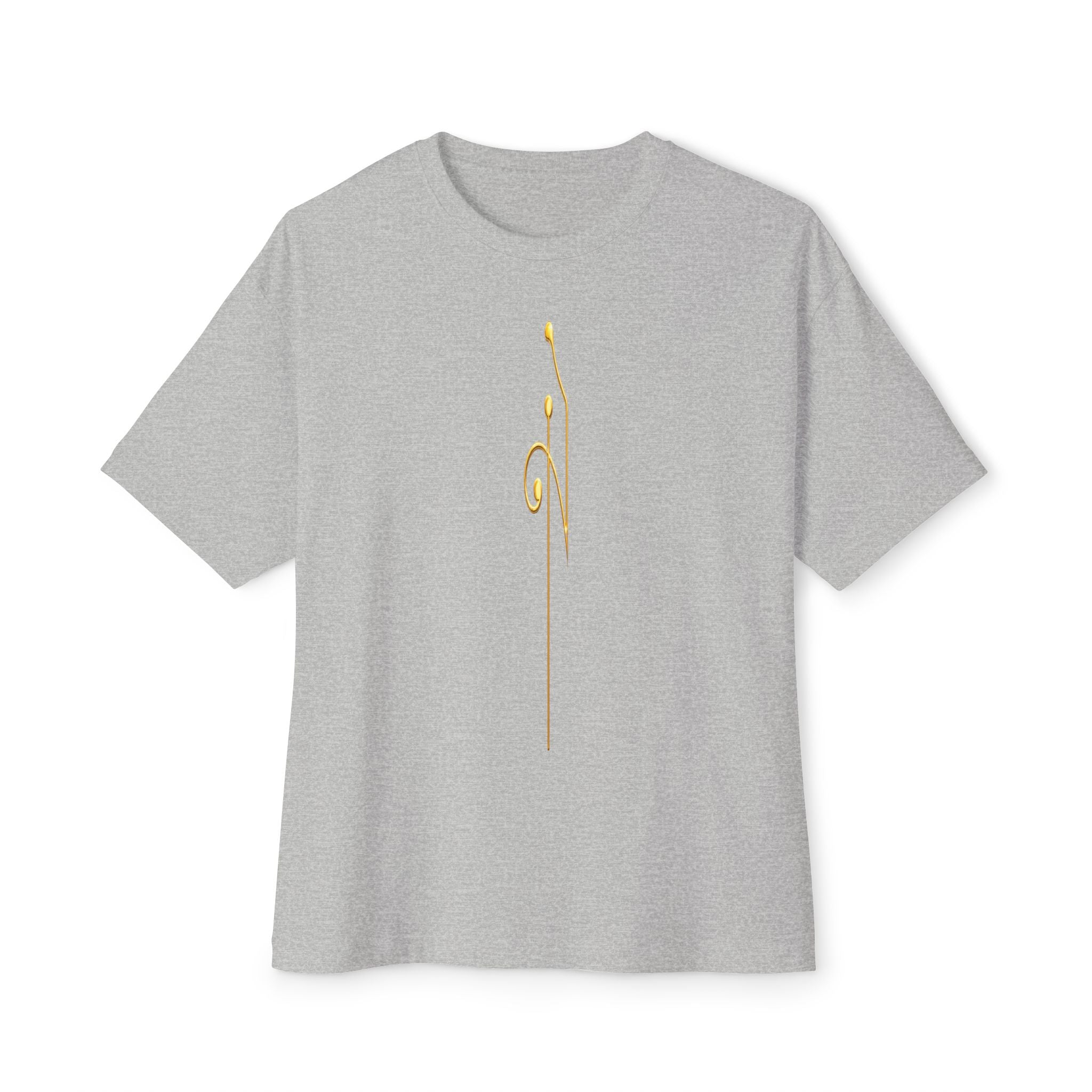 Boxy Tee — Minimal Gold Floral Front & 'Elite Crew' Back Graphic
