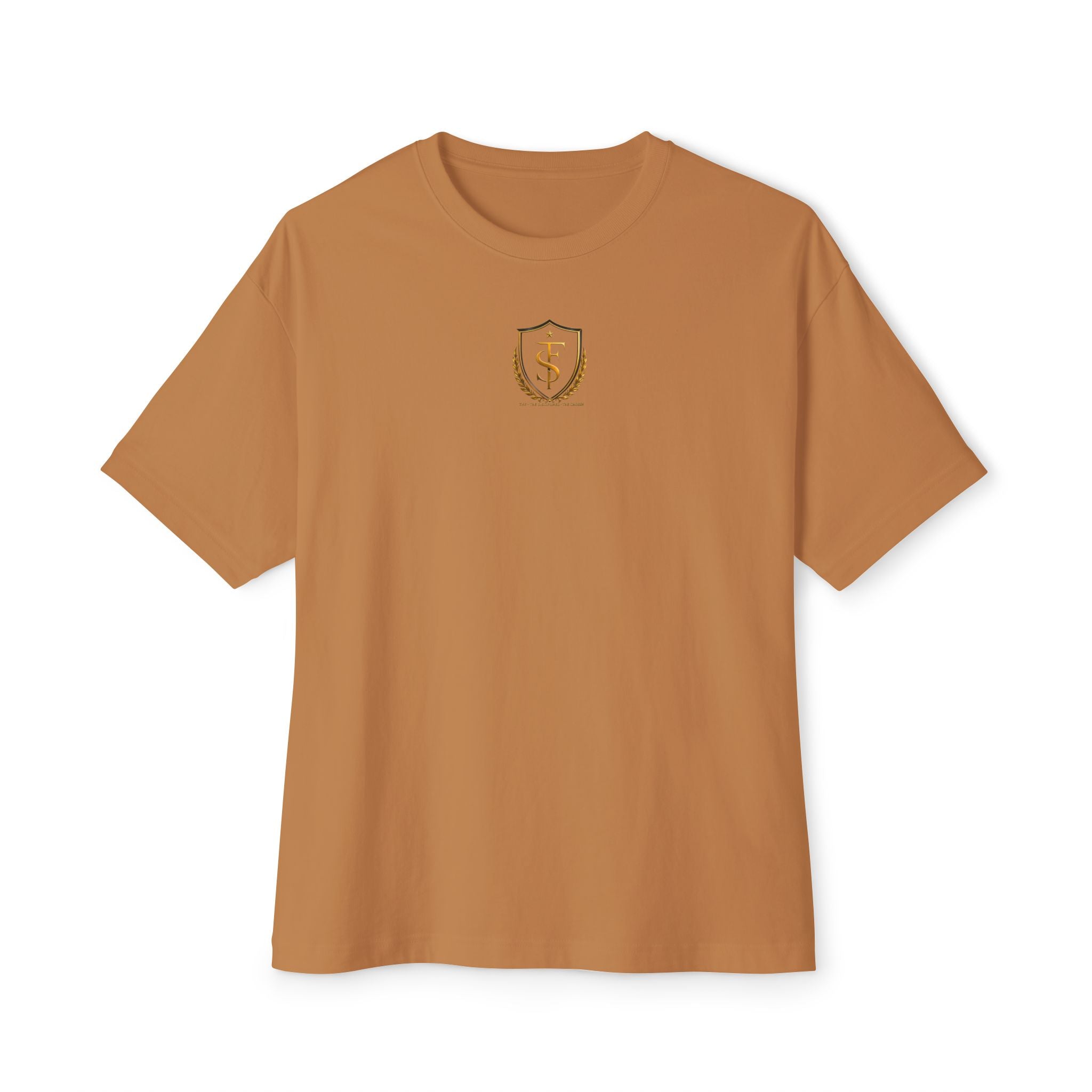 Bold Few Crest Tee — Minimalist White Oversized Shirt with Crown Logo